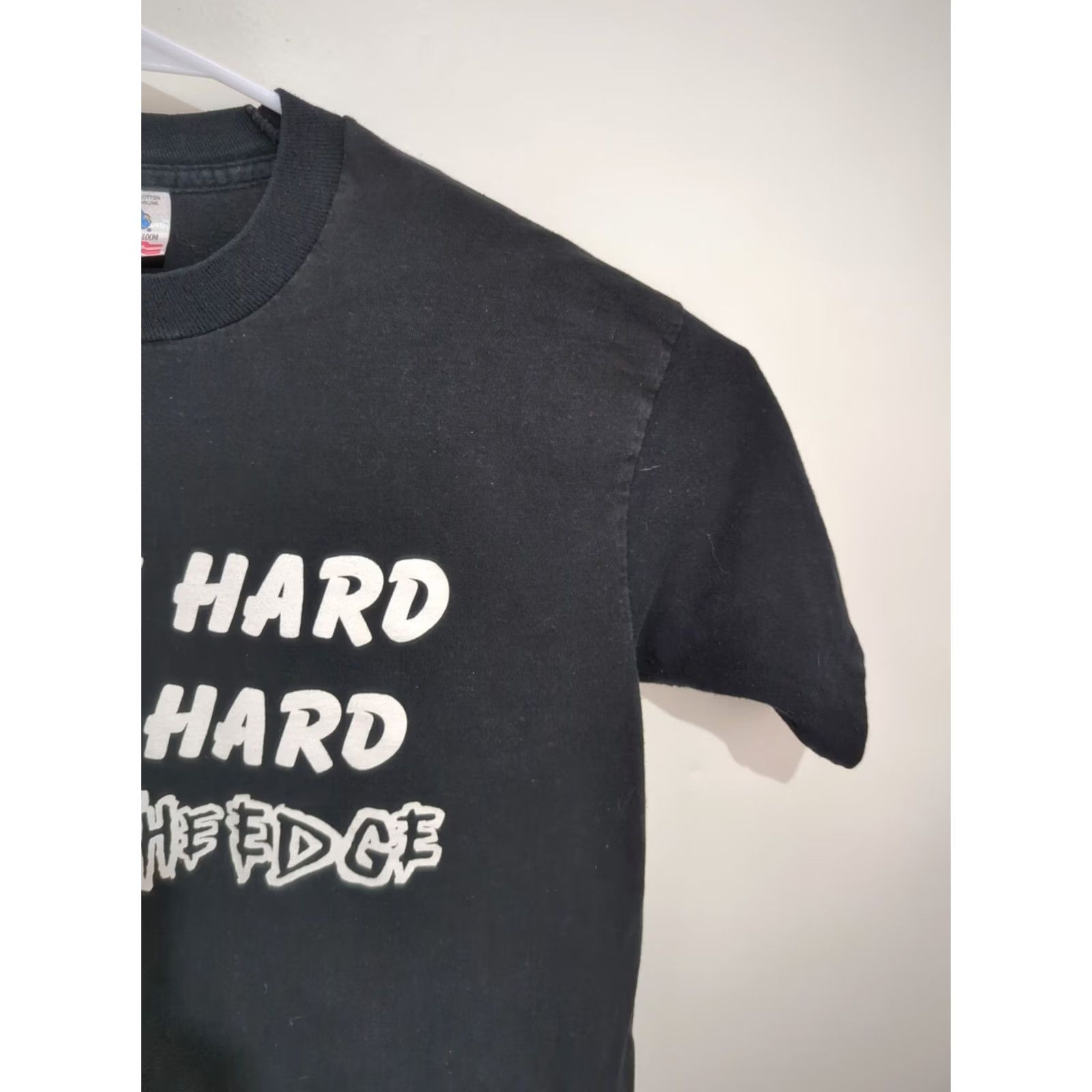 Fruit Of The Loom VINTAGE Nashville TN Work Hard Play Hard T Shirt Large Black Unisex 1990s Fruit of the Loom Graphic Tee Mens Womens Size US M / EU 48-50 / 2 - 6 Thumbnail
