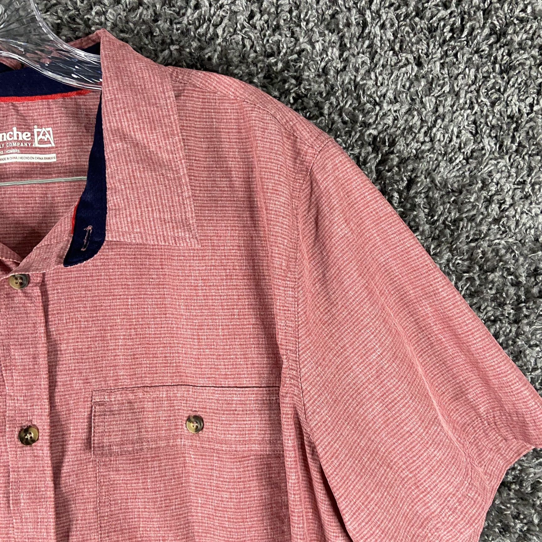 Avalanche Avalanche Button-Up Shirt Men L Red Outdoor Breathable Pockets Short Sleeve Mens Size US 33 - 4 Thumbnail