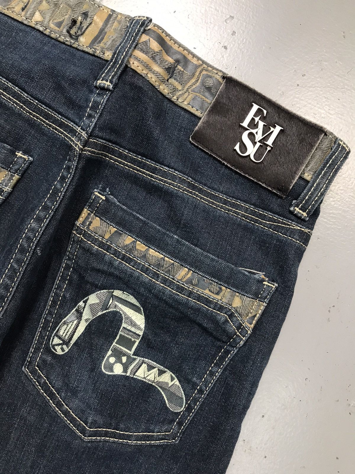 Japanese Brand Vintage Evisu inspired crazy patterns printed seagull short Size 29" - 13 Thumbnail
