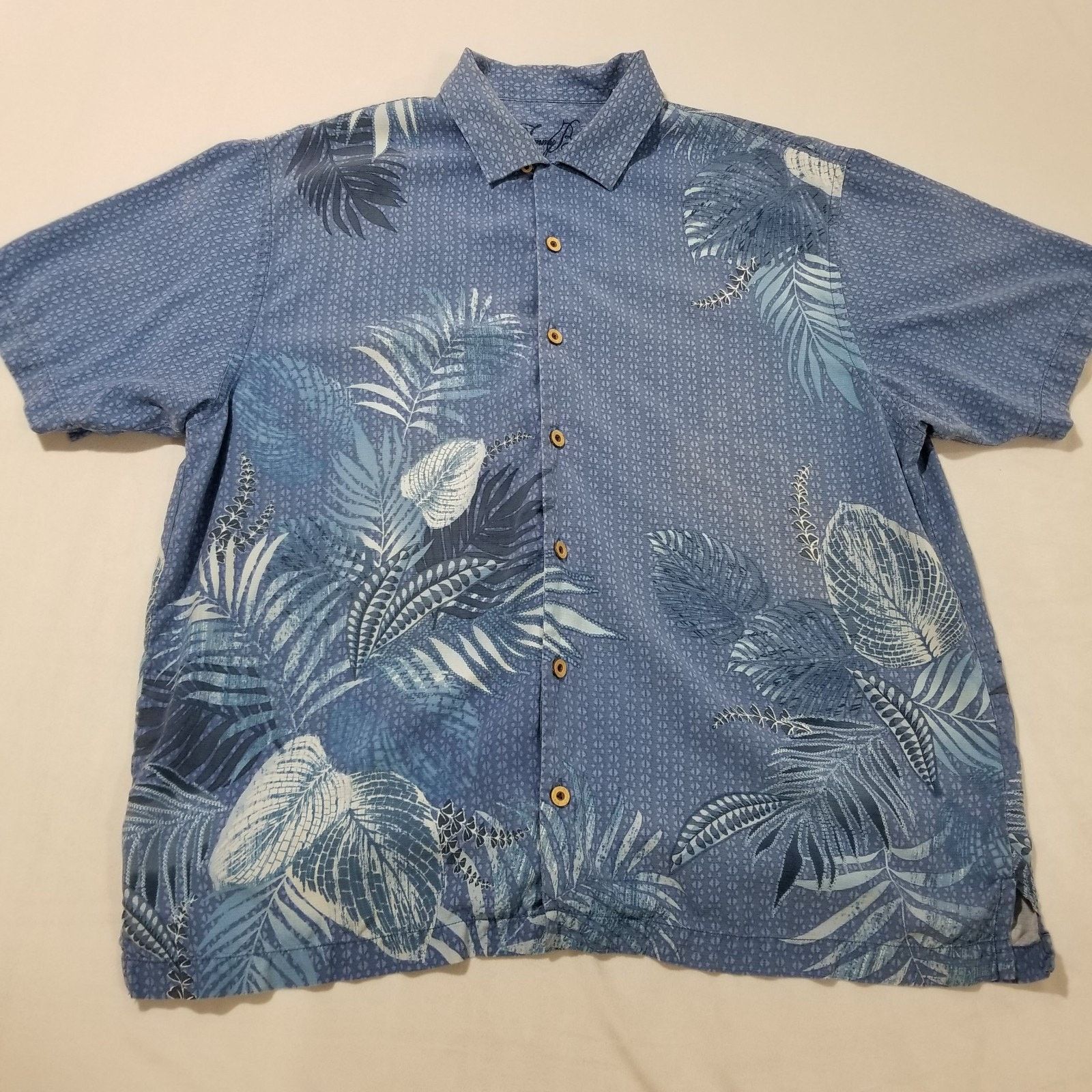 Tommy Bahama Tommy Bahama Shirt XL Aloha Hawaiian Silk Fronds Palm Leaves Size US XL / EU 56 / 4 - 1 Thumbnail