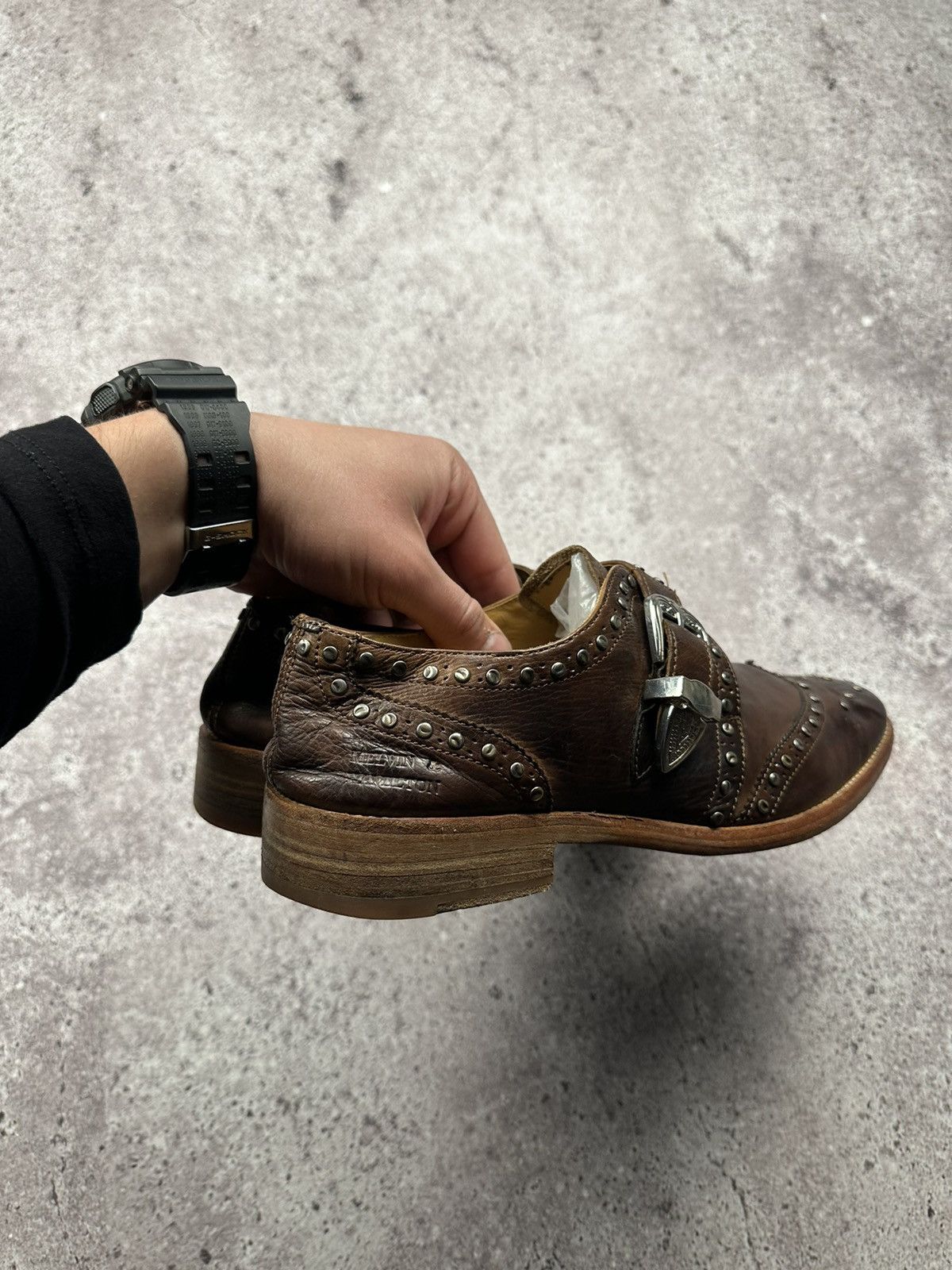 Japanese Brand Vintage Y2K Leather Shoes Japanese Style Avant Garde Metal Size US 8 / EU 41 - 7 Thumbnail