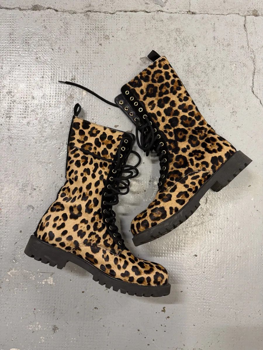 Moschino Moschino Leopard Pony Hair Ankle Boots Size US 9 / EU 42 - 3 Thumbnail