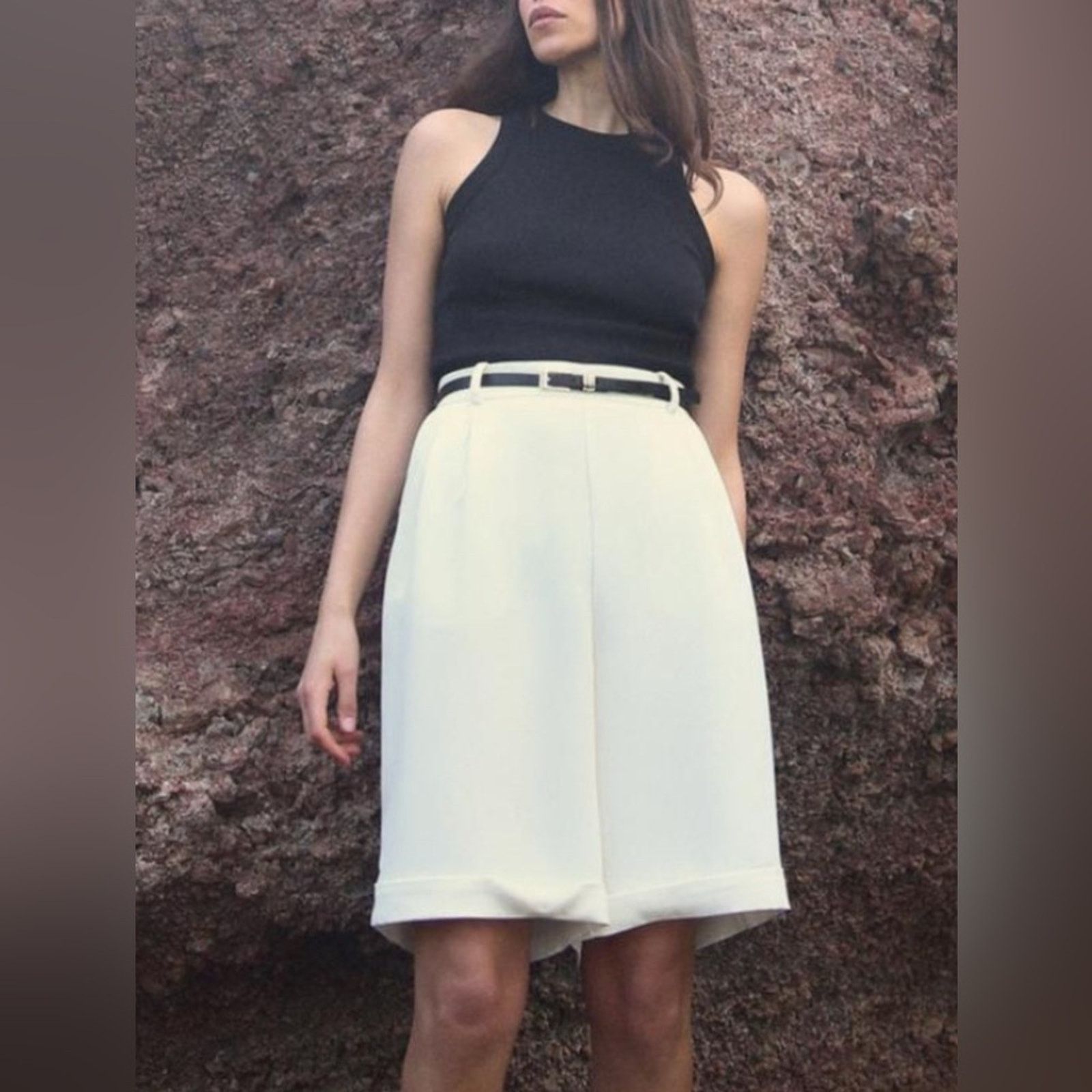 Zara Nwt- Zara- Belted Contrast Jumpsuit- L Size 32" / US 10 / IT 46 - 1 Thumbnail