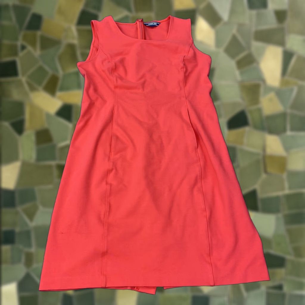 Lands' End Lands' End Dress Womens 12 Red Ponte Knit Sheath Sleeveless Scoop Neck Pockets Size XL / US 12-14 / IT 48-50 - 1 Thumbnail