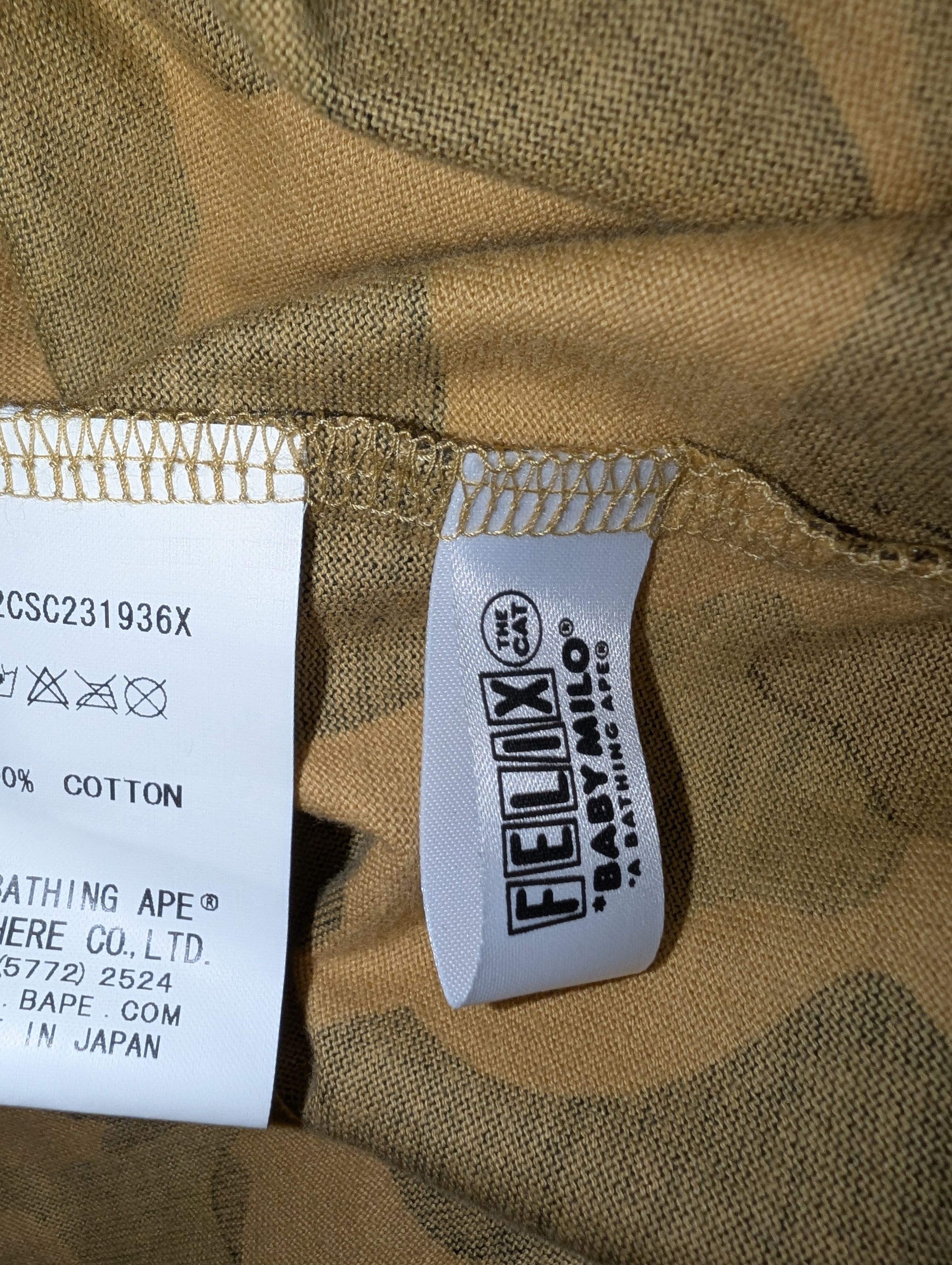 Bape BAPE X FELIX YELLOW CAMO T-SHIRT Size US L / EU 52-54 / 3 - 9 Thumbnail