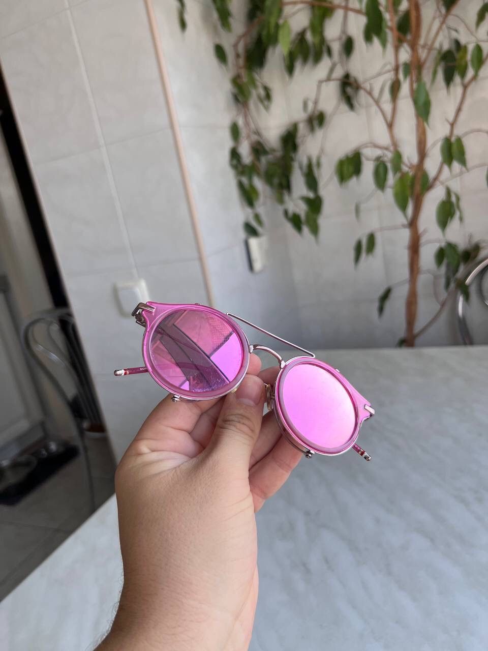 Japanese Brand × Vintage Vintage Mad Max Style 2000s Metal Pink Y2K Rock Sunglasses Size ONE SIZE - 8 Thumbnail