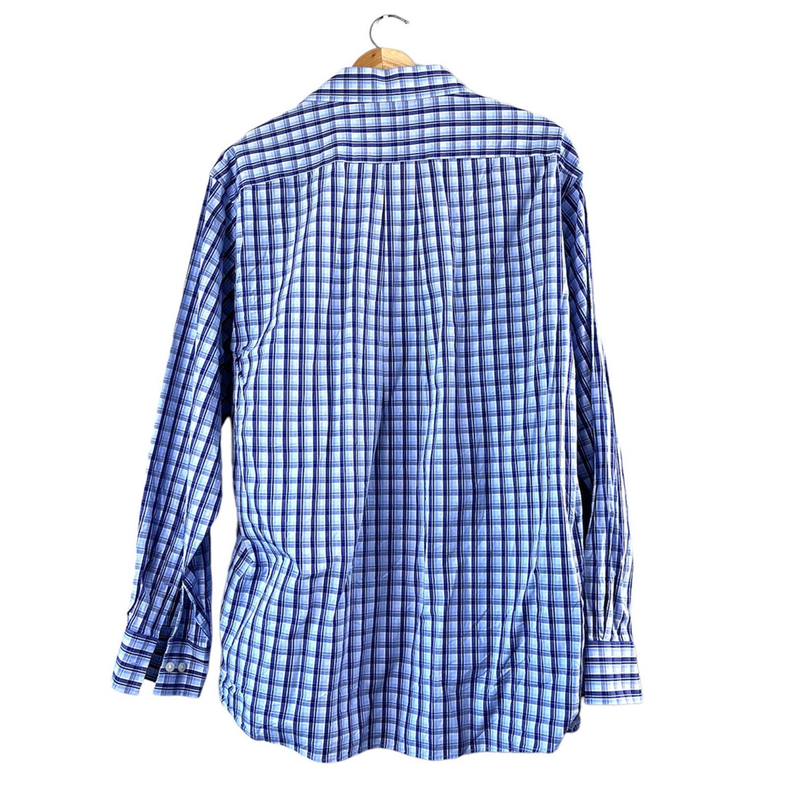Michael Kors Men's Blue Plaid Button Up Michael Kors Shirt 16.5 Size US M / EU 48-50 / 2 - 2 Thumbnail