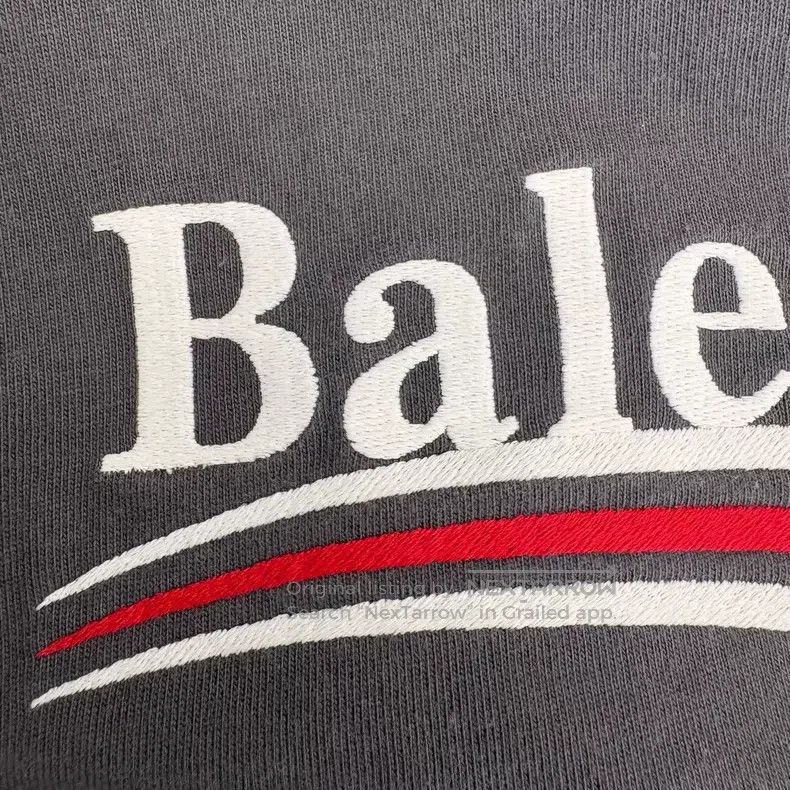 Balenciaga Balenciaga Dark Gray Embroidered Coke Letter Logo Short Sl Size US L / EU 52-54 / 3 - 7 Thumbnail