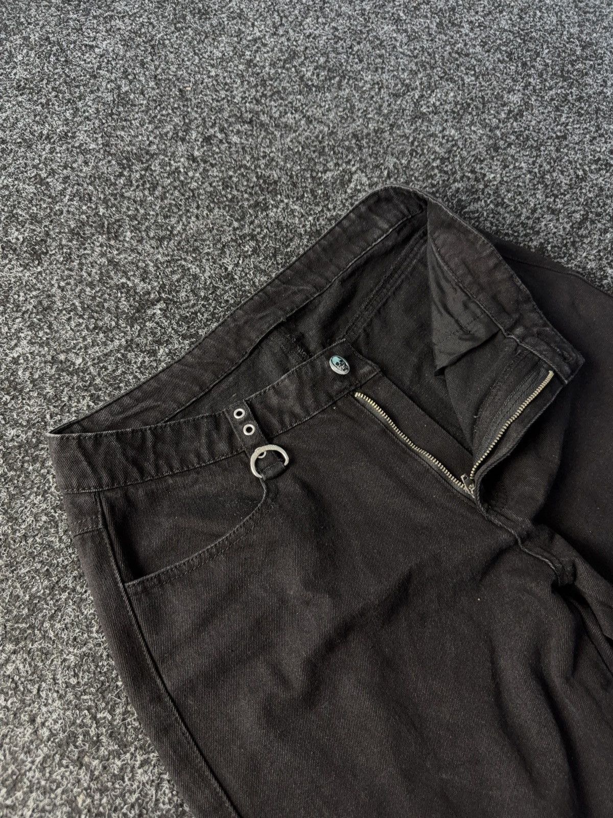 Japanese Brand Y2K Gothic Flare Pants Metal Hardware & Side Pocket Zip Size 32" / US 10 / IT 46 - 5 Thumbnail