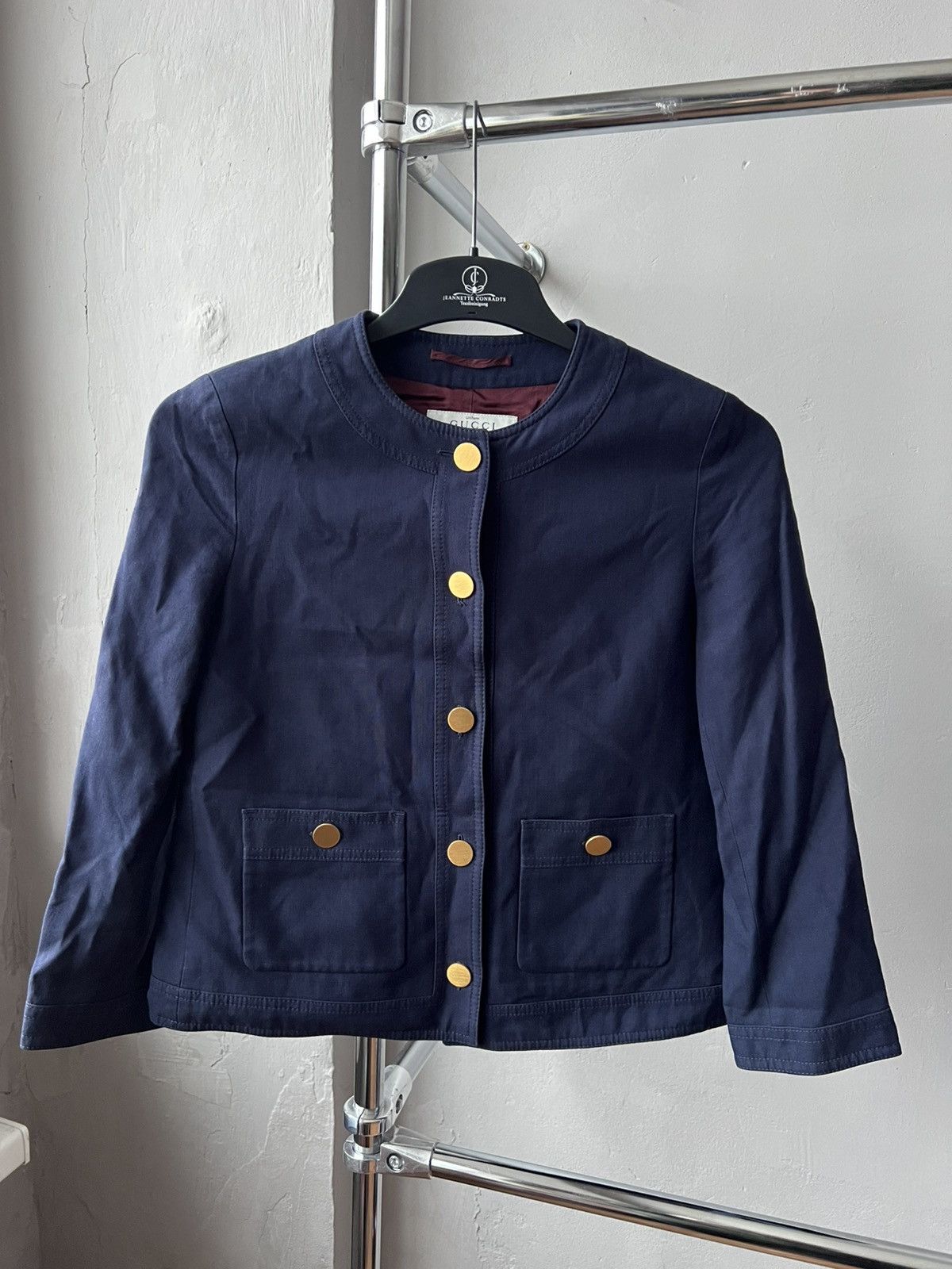 Gucci GUCCI UNIFORM WOMEN GOLD METAL BUTTON NAVY BLAZER JACKET M Size M / US 6-8 / IT 42-44 - 3 Thumbnail