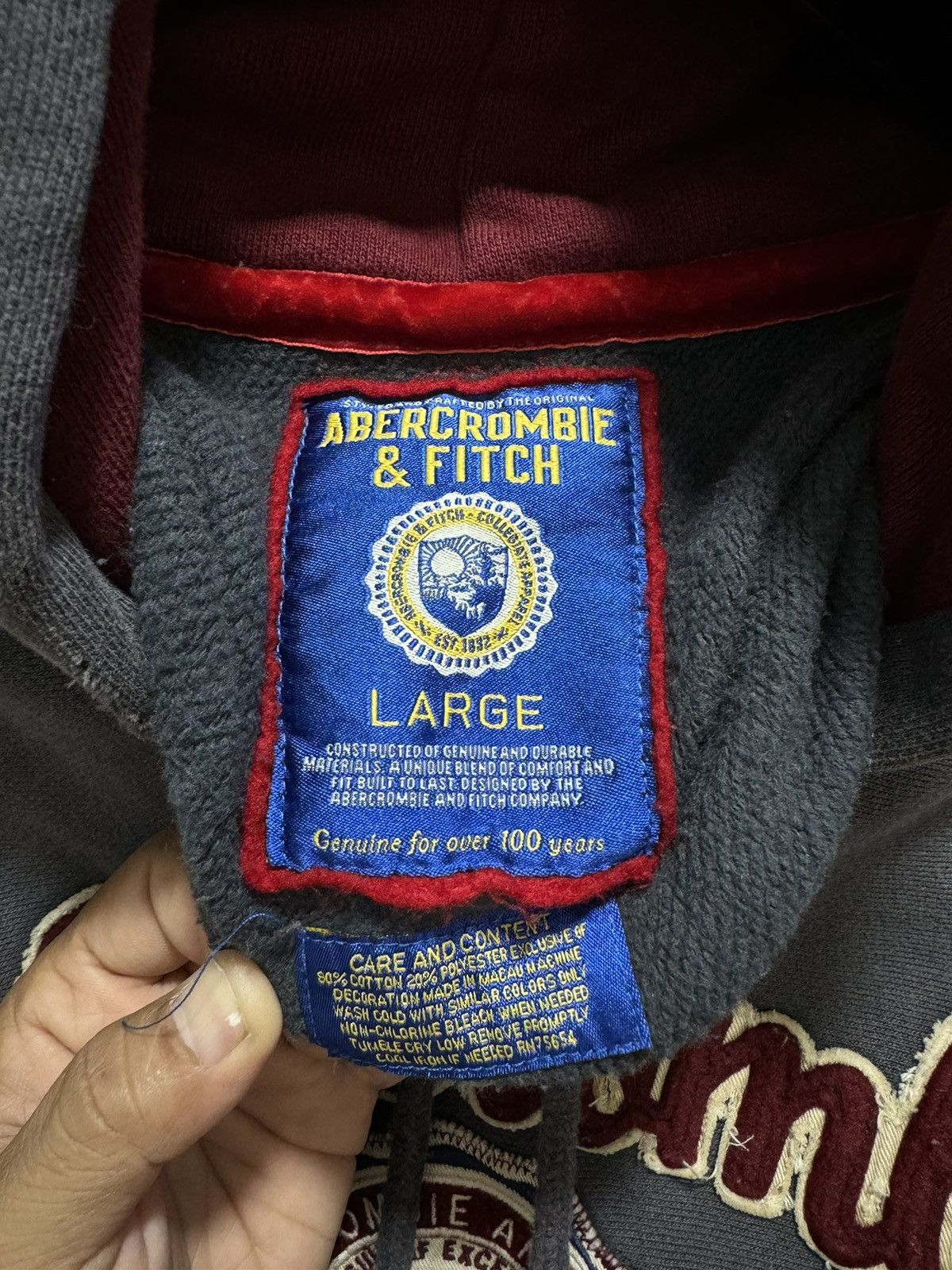 Abercrombie & Fitch × Vintage SUN FADED ABERCROMBIE & FITCH COLOUR BLEEDING HOODED Size L / US 10 / IT 46 - 17 Thumbnail