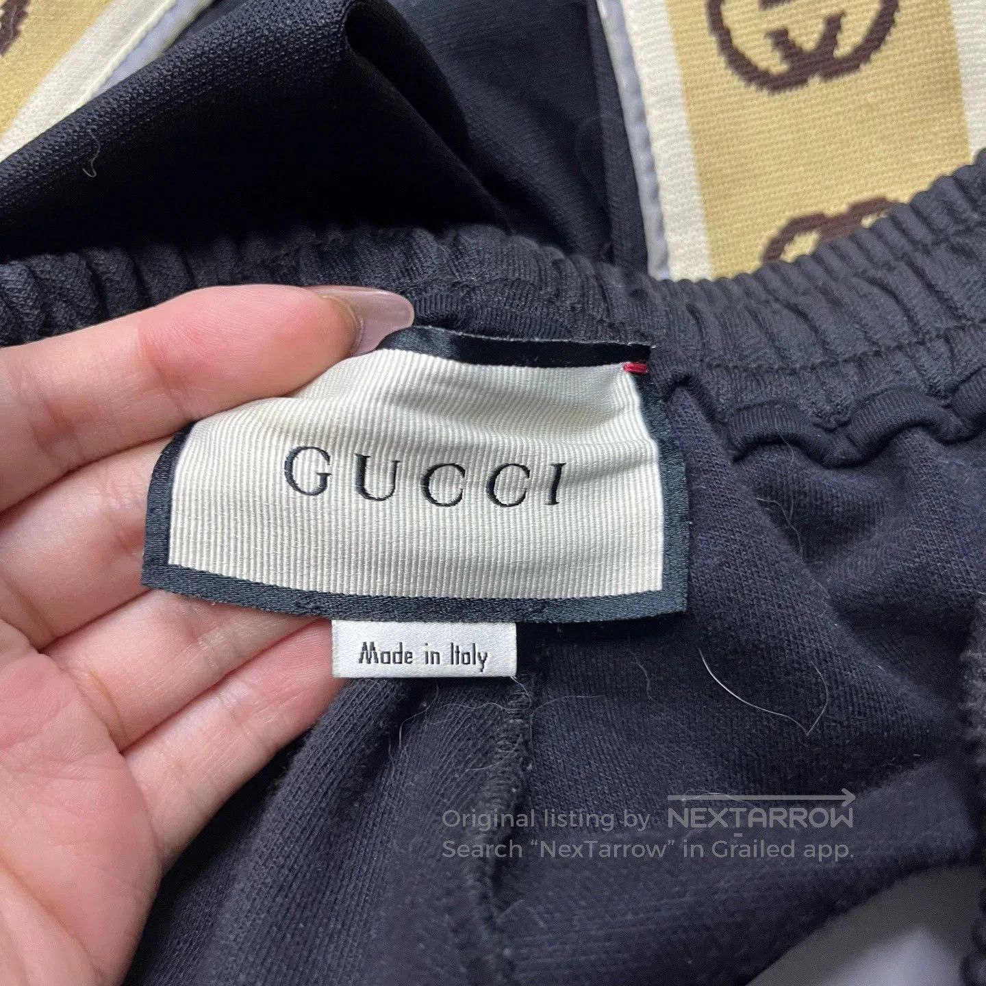Gucci black logo print knitted sports pants. Size US 26 / EU 42 - 4 Thumbnail