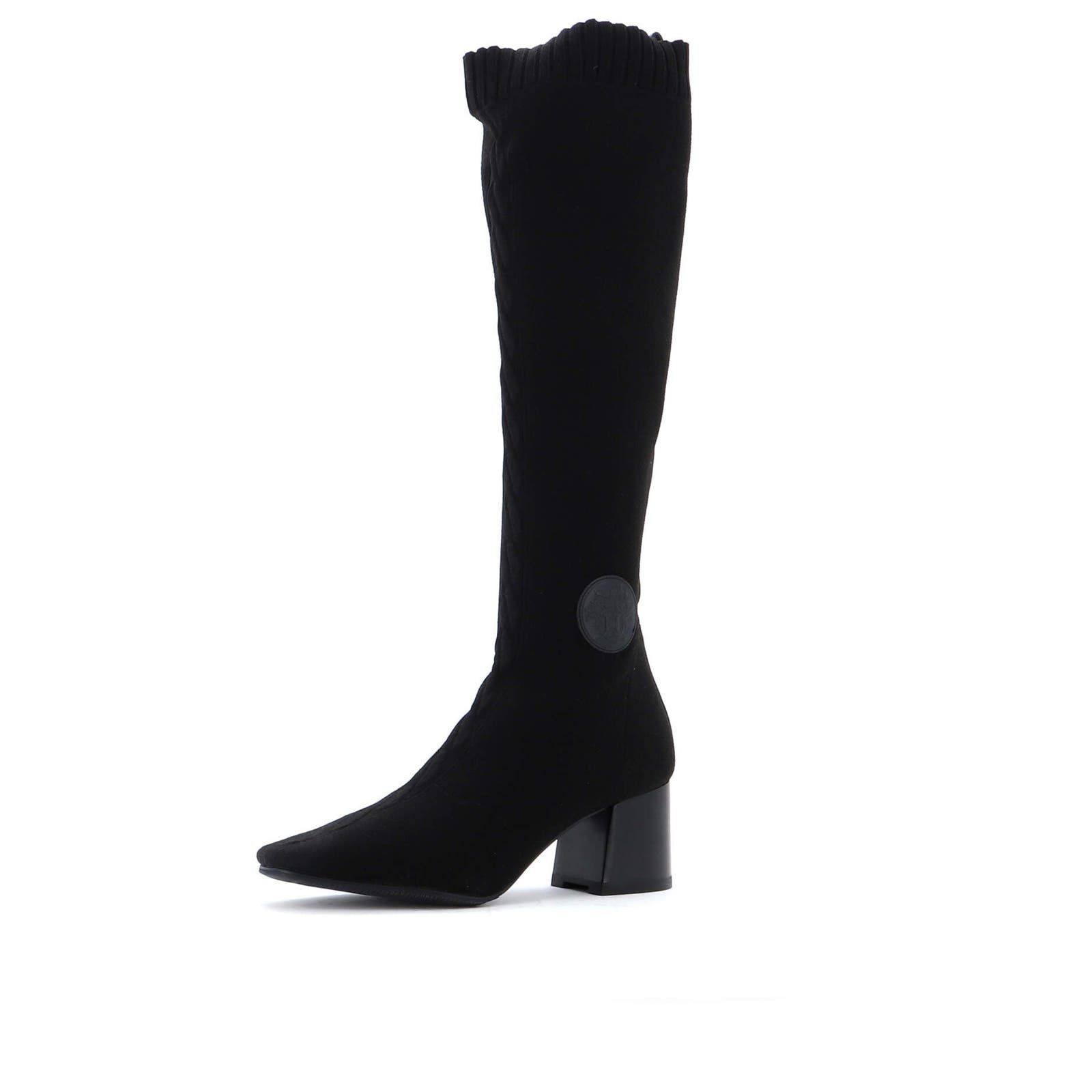 image of Hermes Women's Fontaine Boots Knit Fabric None in Black (Size 7)