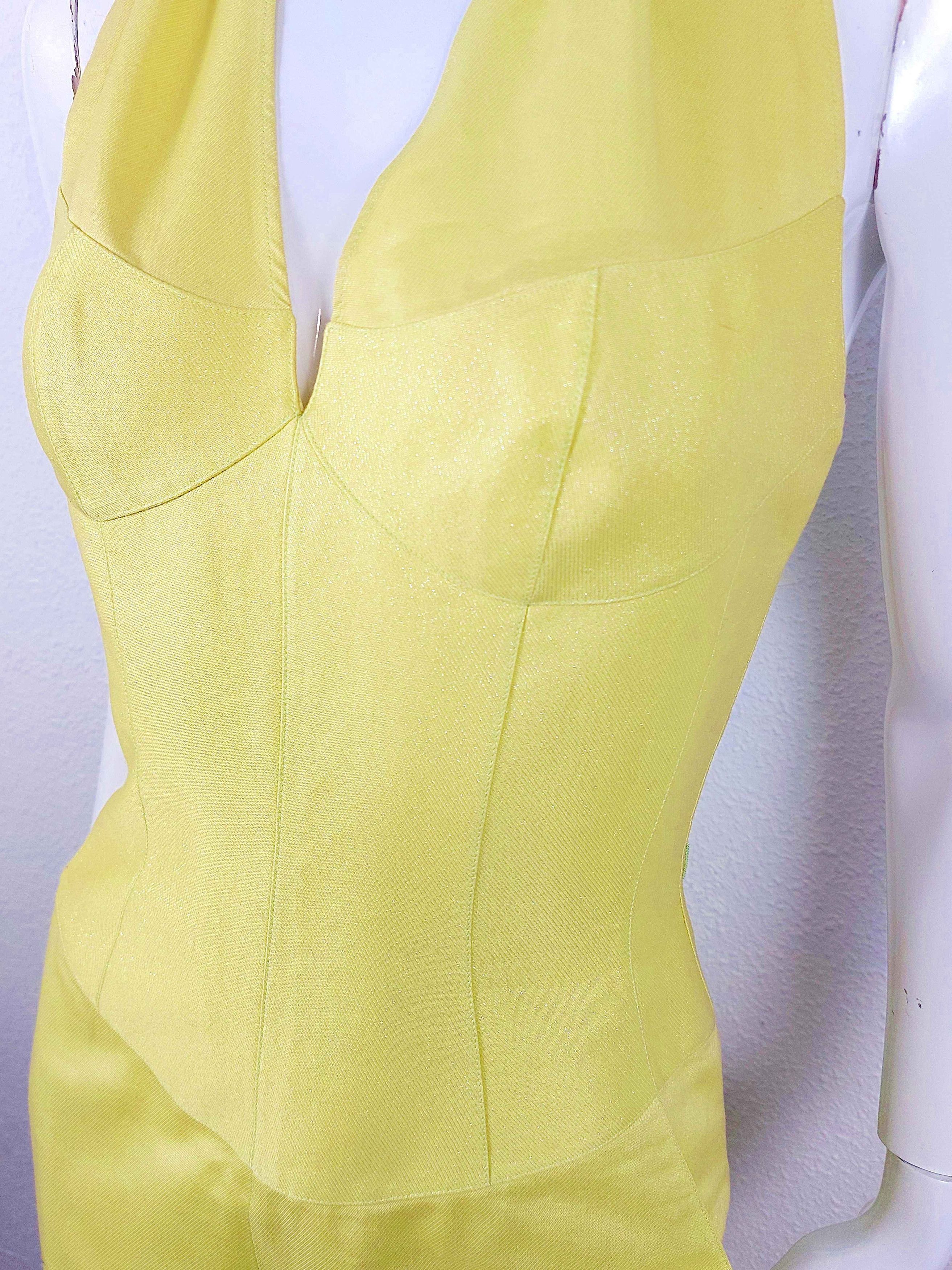 Thierry Mugler Thierry Mugler Couture 1990S Metallic Corset Jumpsuit Gown Size XS / US 0-2 / IT 36-38 - 4 Thumbnail