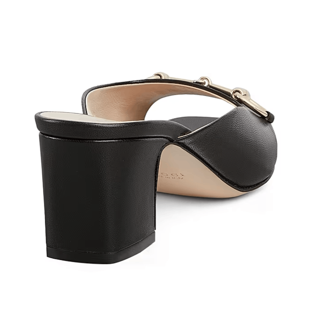 Gucci Gucci Lady Horsebit Leather Gold Block Heel Mule Sandal 37.5 Size US 7.5 / IT 37.5 - 16 Thumbnail