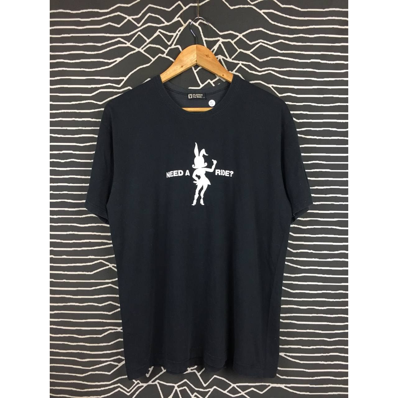 Playboy × Vintage Vtg Playboy Need A Ride Bunny Girl Graphic Tee Size US L / EU 52-54 / 3 - 1 Thumbnail
