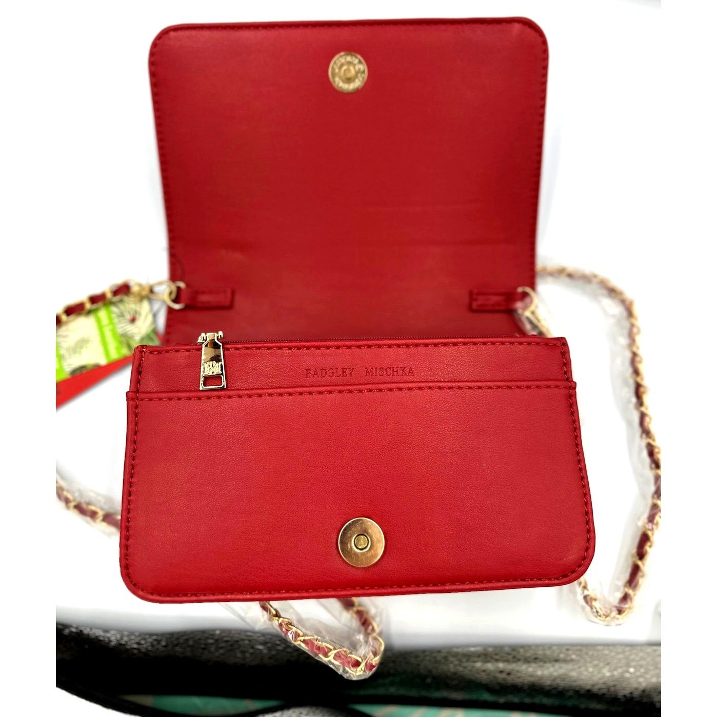 Badgley Mischka Badgley Mischka Debossed Logo Crossbody - Brick Red Size ONE SIZE - 8 Thumbnail