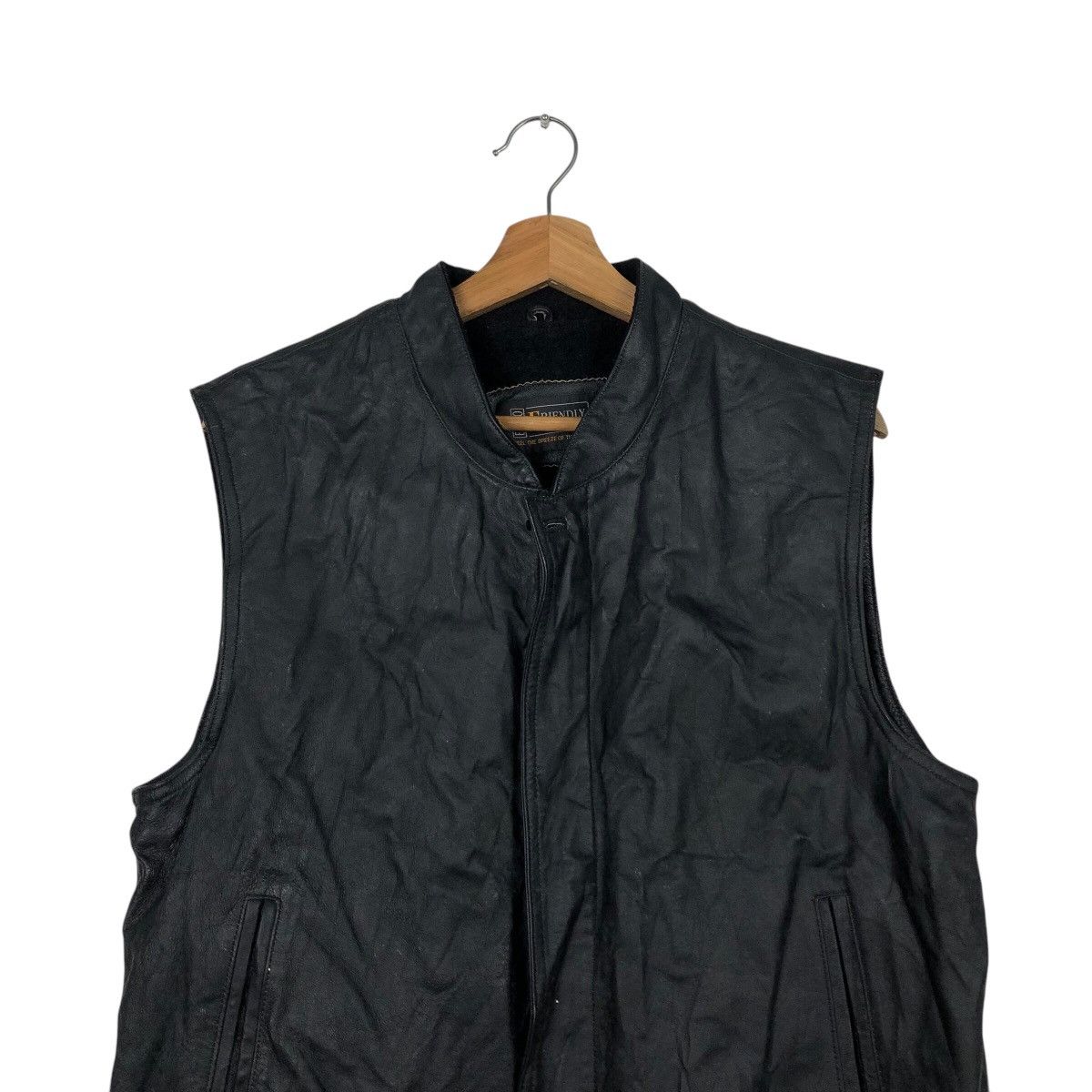 Japanese Brand × Vintage 📌Vintage Biker Wear Vest Jacket Friendly Word Size US M / EU 48-50 / 2 - 4 Thumbnail