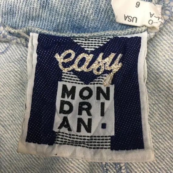 Vintage EASY MONDRIAN Blue Denim Vest Casual Clothing Made in Italy Size S / US 4 / IT 40 - 4 Thumbnail