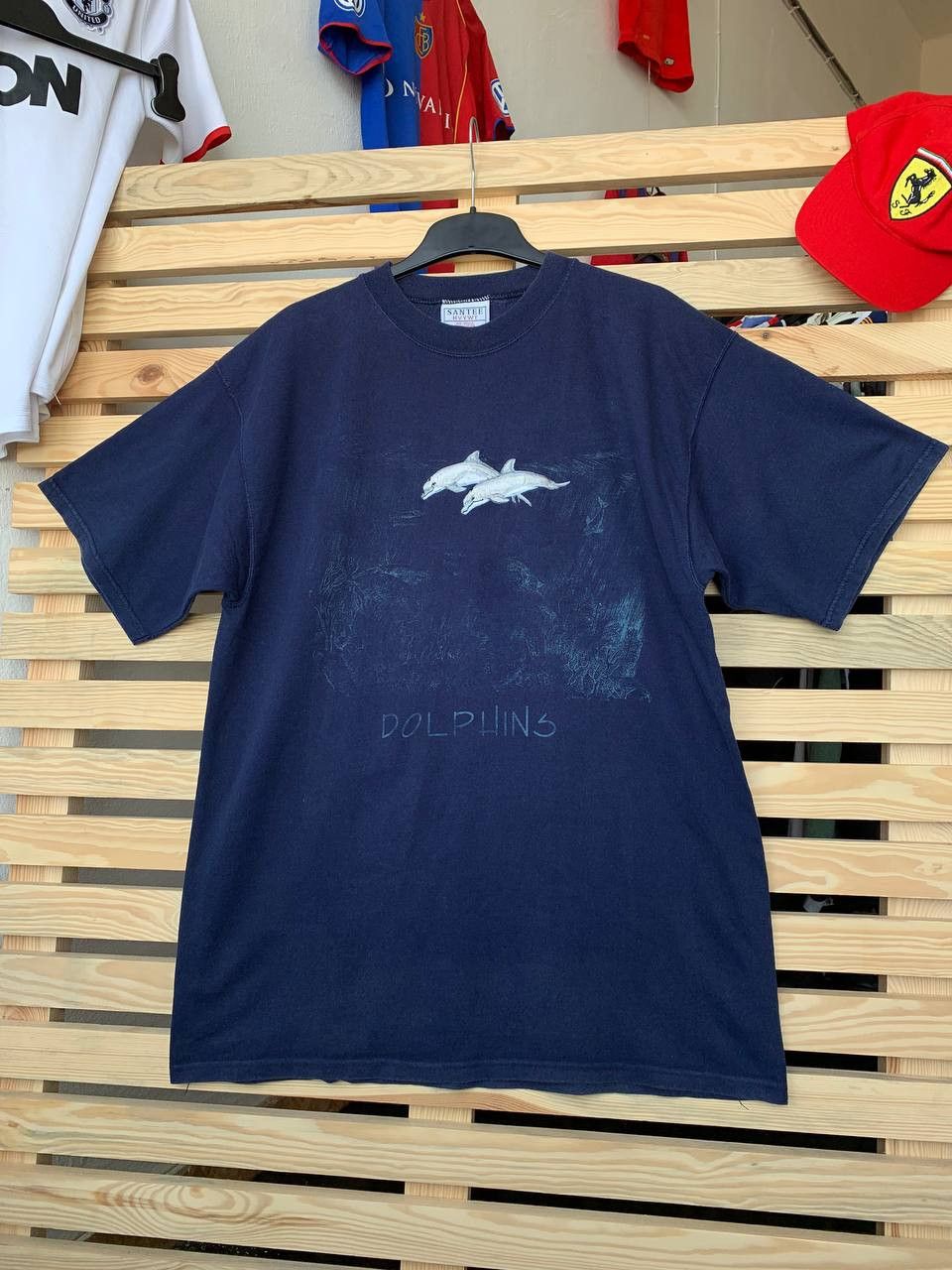 Vintage Vintage 90s Santee Oversized Tee Shirt Dolphins Made In USA Size US L / EU 52-54 / 3 - 1 Thumbnail