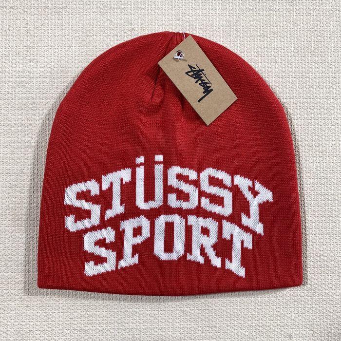 Vintage Stussy Sport Jacquard Skullcap Beanie | Grailed