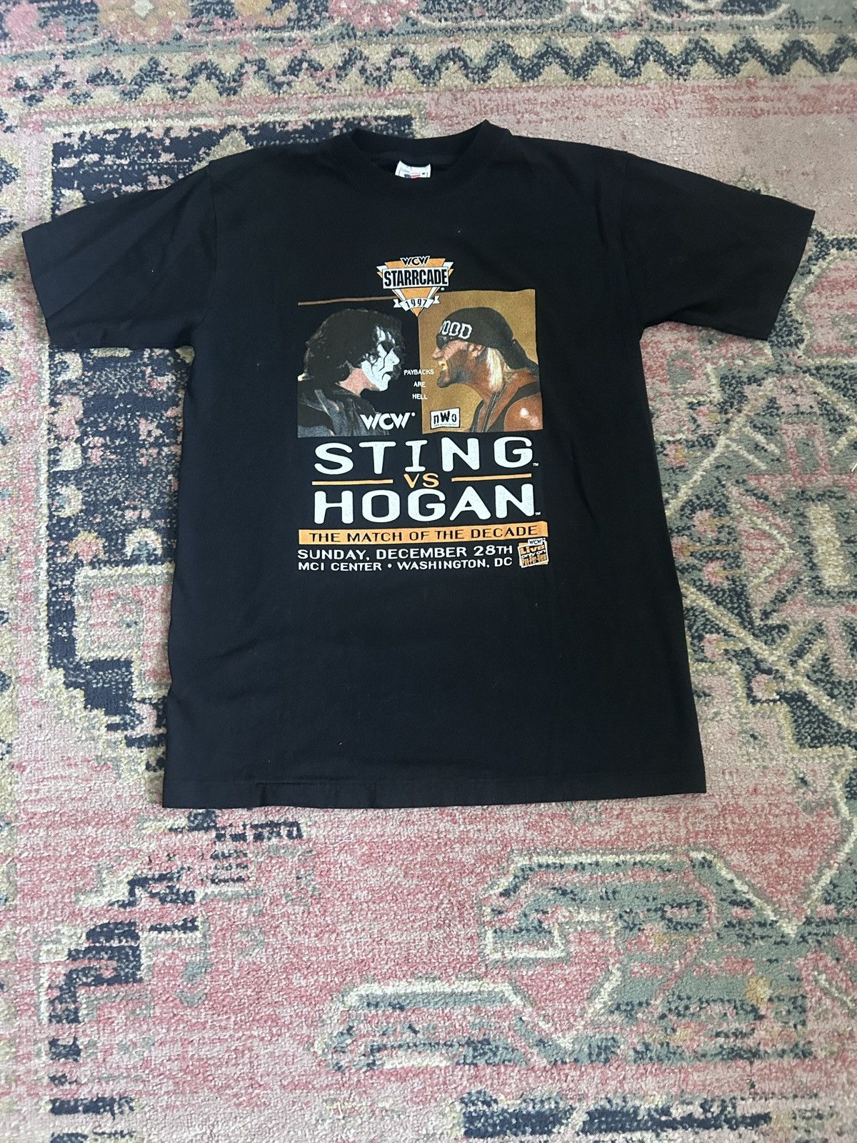 WCW/nWo Vintage 90s WCW Starrcade 1997 Sting vs Hogan Shirt Size US M / EU 48-50 / 2 - 1 Thumbnail