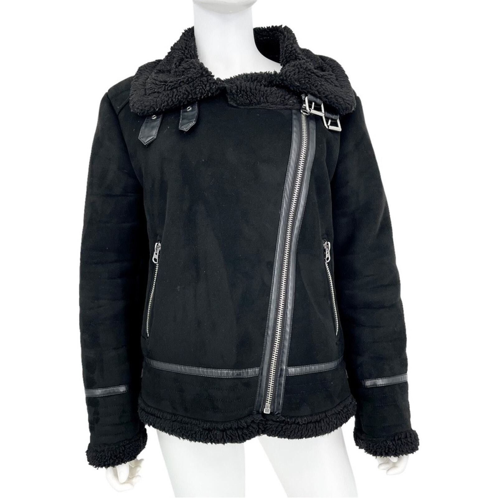 Zara Zara Double Asymmetrical Biker Jacket Fleece Jacket Size XL Size XL / US 12-14 / IT 48-50 - 1 Thumbnail