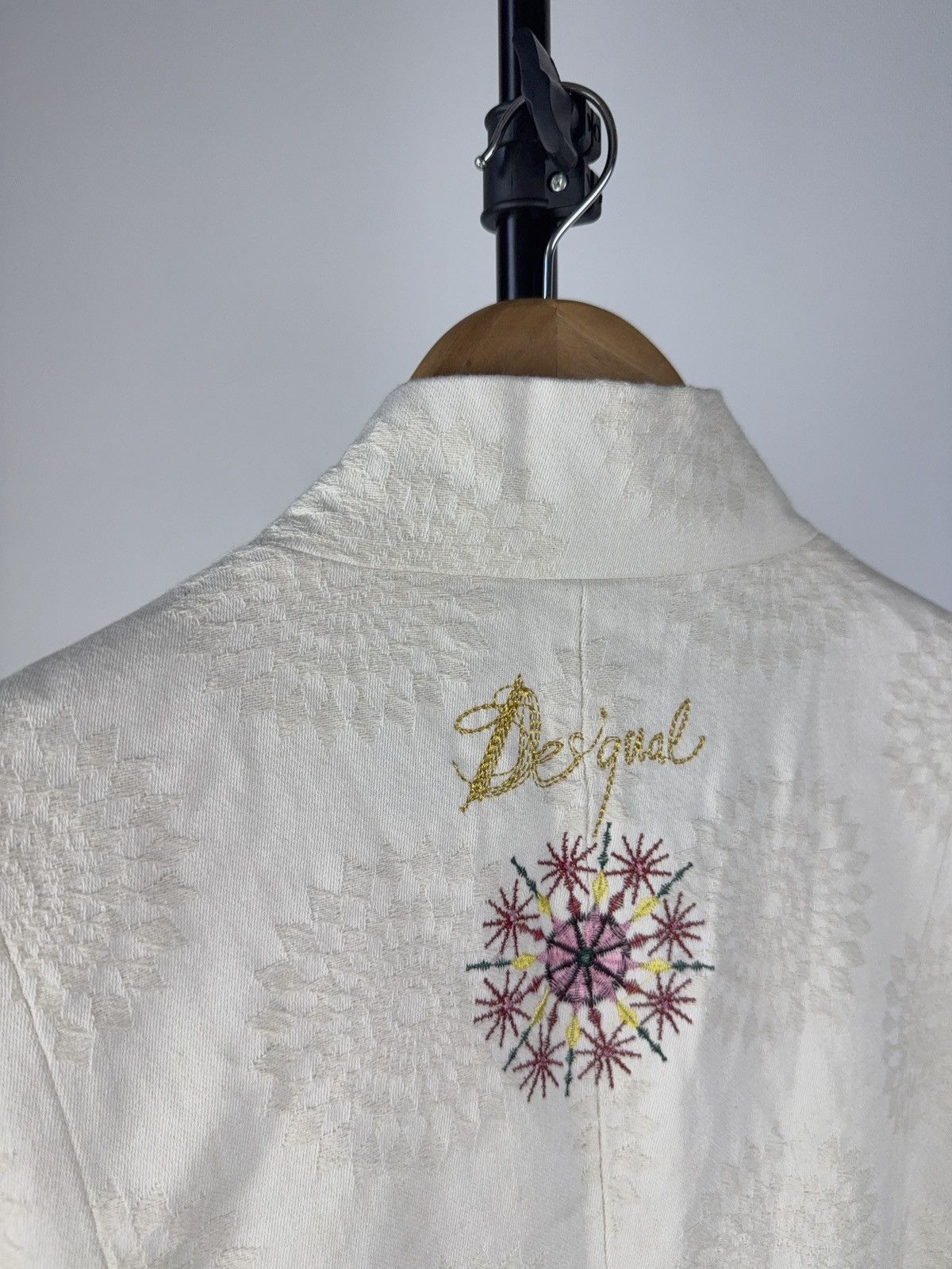 Designer × Desigual Desigual White Mandala Embroidered Boho Coat Size 44 (L) Size L / US 10 / IT 46 - 10 Thumbnail