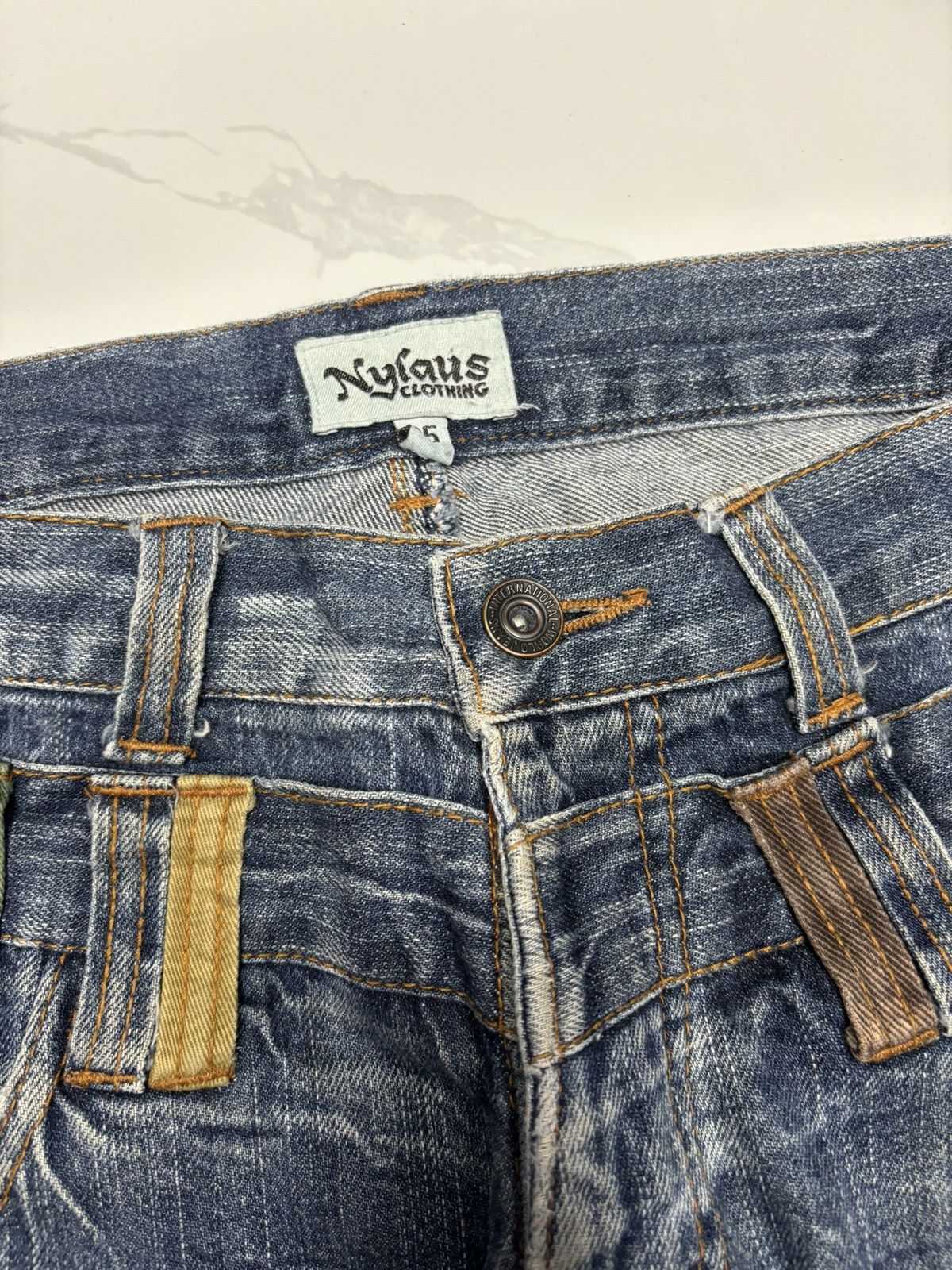 Other 🔥NYLAUS Clothing DOUBLE WAIST Punk Distressed Denim Jeans Size US 32 / EU 48 - 9 Thumbnail