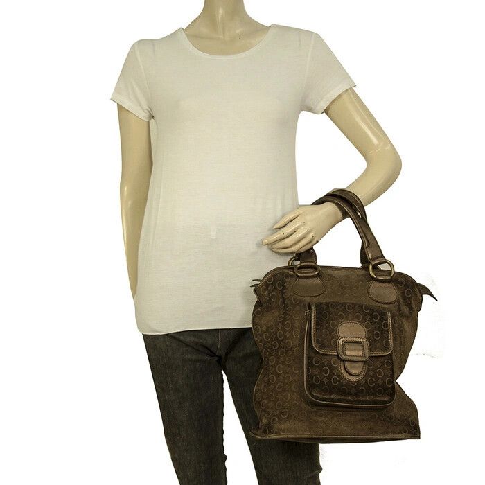 Celine Celine Monogram Brown Suede Handbag Size ONE SIZE - 6 Thumbnail