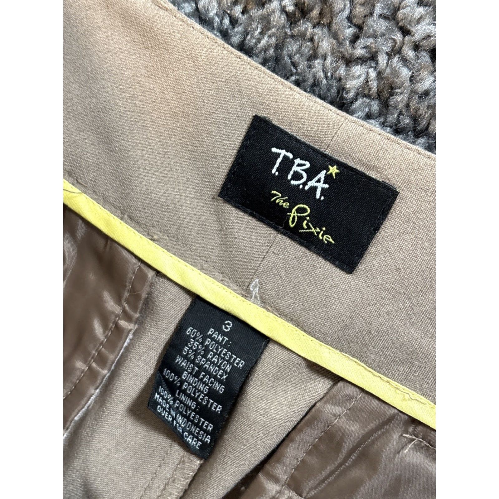 Vintage VINTAGE TBA Pixie Trouser Pants Womens 28x31 Wide Leg Low Rise Beige Dress Pants Y2K Bratz Flare 90s Med Womens Size 28" / US 6 / IT 42 - 6 Thumbnail