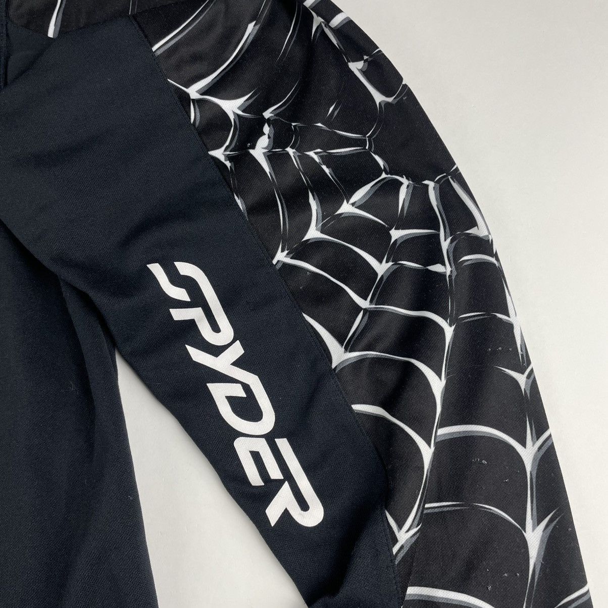 Spyder × Supreme VTG 90s Spyder Sweatshirt Black Spider Web 1/4 Zip Pullover Size US L / EU 52-54 / 3 - 18 Thumbnail