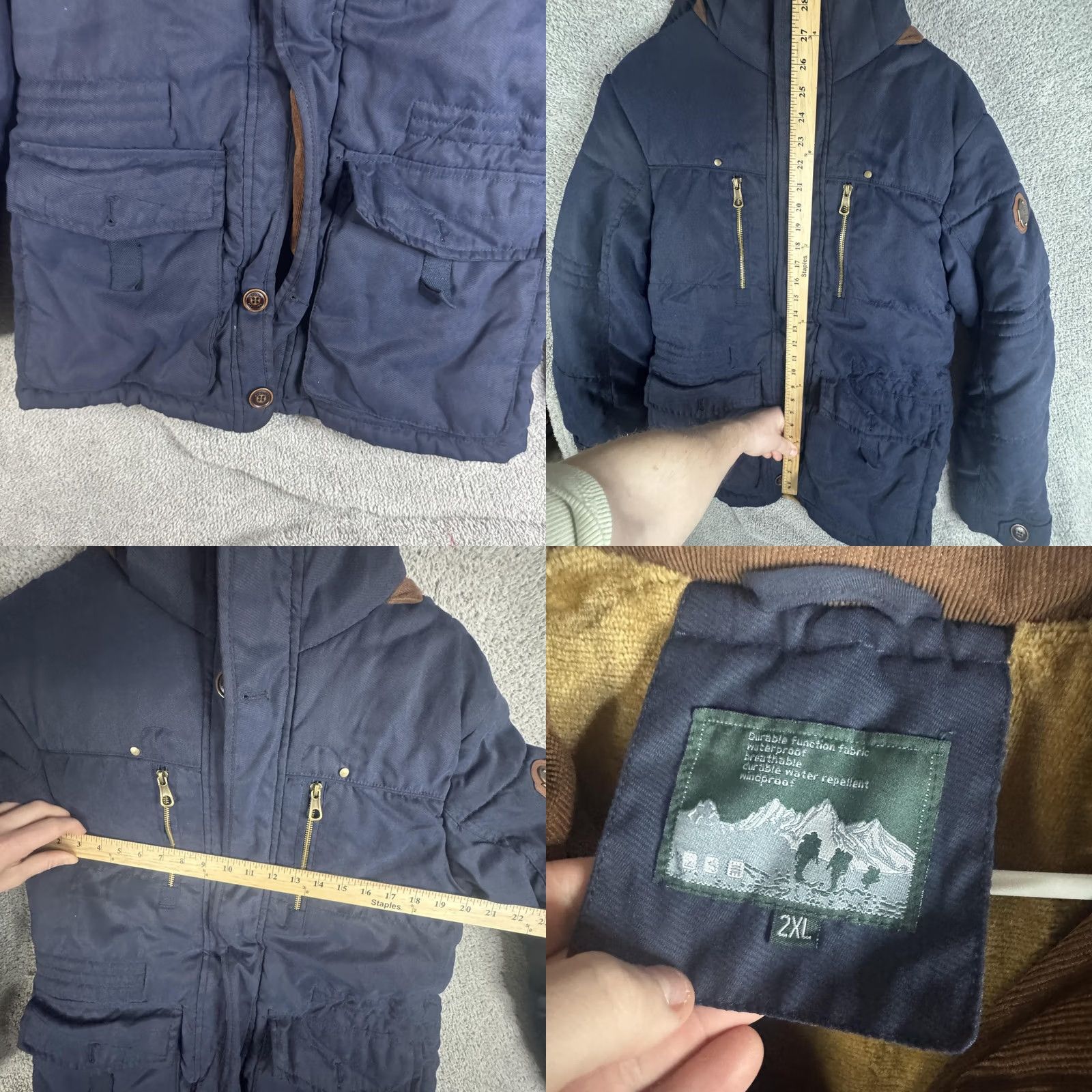 Vintage Jacket 2XL Blue Hooded Insulated Waterproof Parka Full Zip Outdoor Winter Mens Size US XXL / EU 58 / 5 - 8 Thumbnail