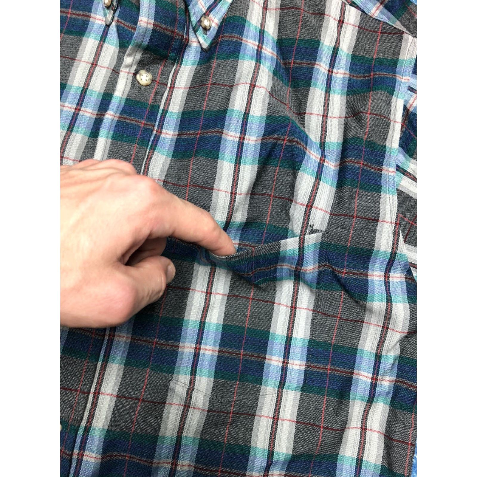 Pendleton VINTAGE Pendleton Button Shirt Men Medium Plaid Turquoise Blue Green Wool 80s 70s Long Sleeve Size US M / EU 48-50 / 2 - 5 Thumbnail