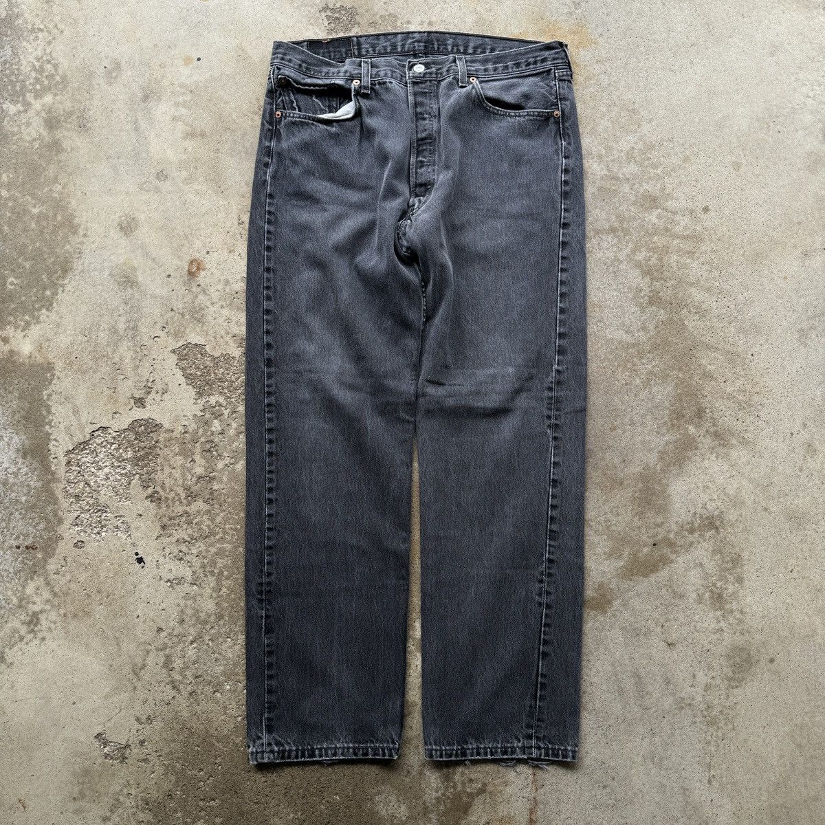 Levi's Levi's 501 Faded Black Thrashed Denim Jeans ERD Grunge Size US 36 / EU 52 - 1 Thumbnail