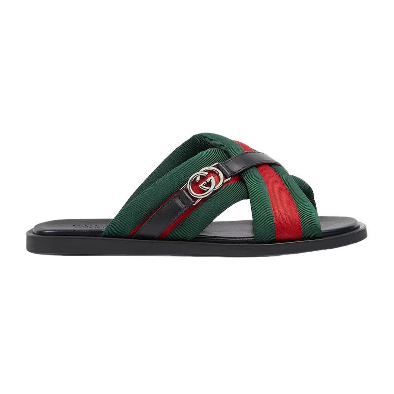 Gucci GUCCI Men's Interlocking G Green/Red Slides New Size US 6 / EU 39 - 2 Thumbnail