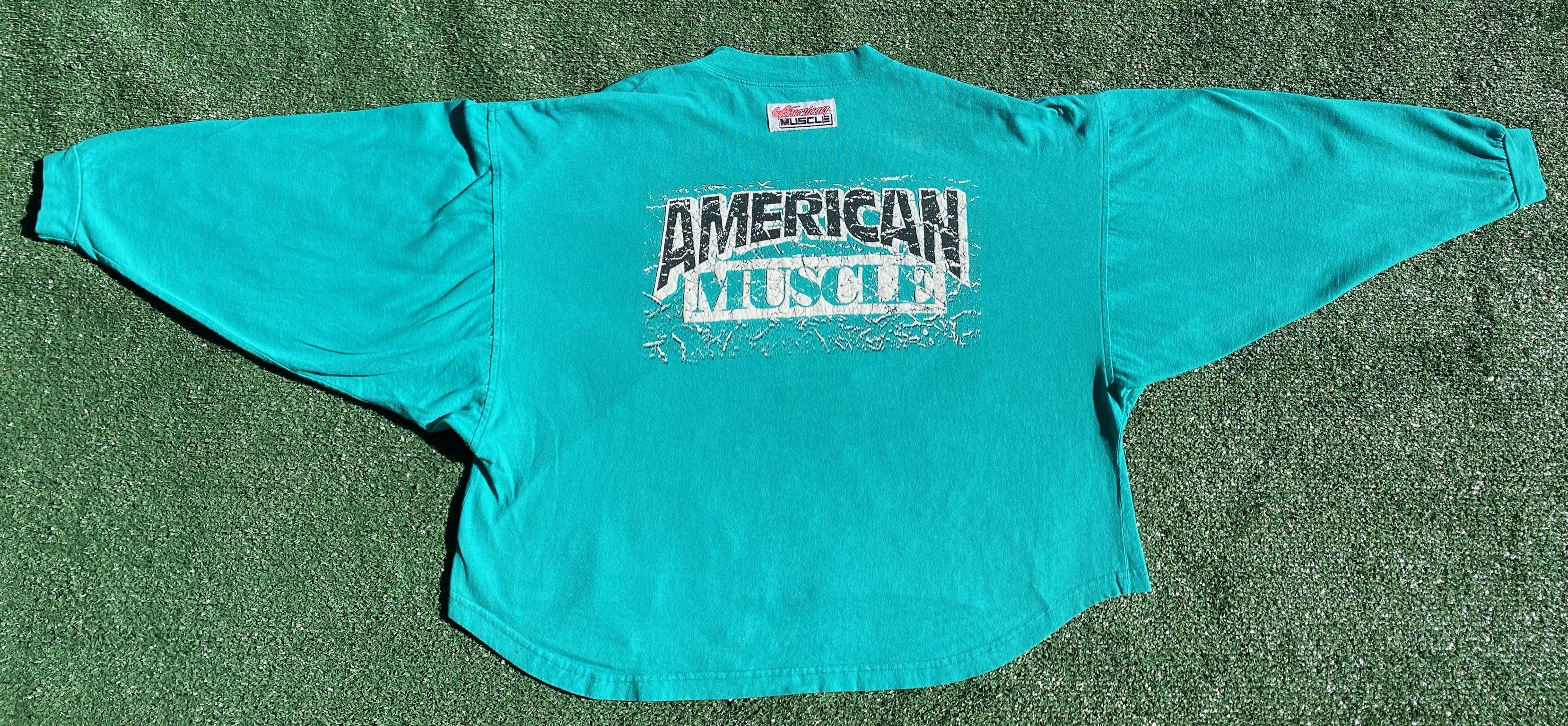 Vintage 80’s American Muscle Weightlifting Long Sleeve T-Shirt XL Size US XL / EU 56 / 4 - 4 Thumbnail