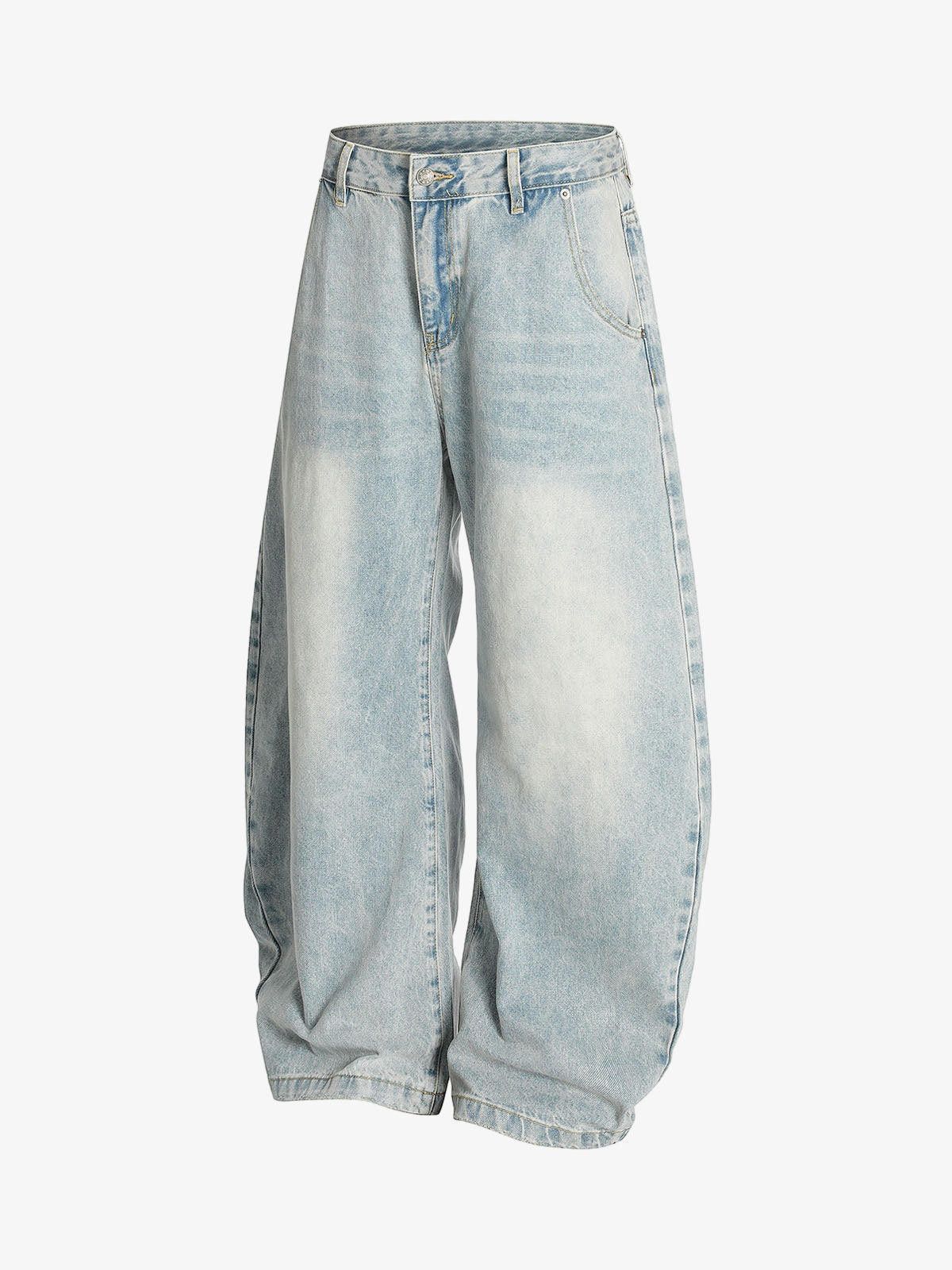 Jean Washed Distressed Barrel Jeans Size US 32 / EU 48 - 2 Thumbnail