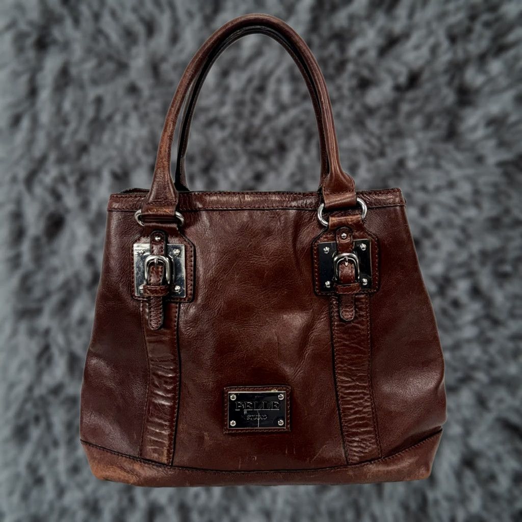 Vintage VINTAGE Pelle Studio Burgundy Leather Shoulder Bag Purse Oxblood Read Women Medium Leather Shopper/Shoulder Bag 13x12x4.5in Womens Size ONE SIZE - 1 Thumbnail