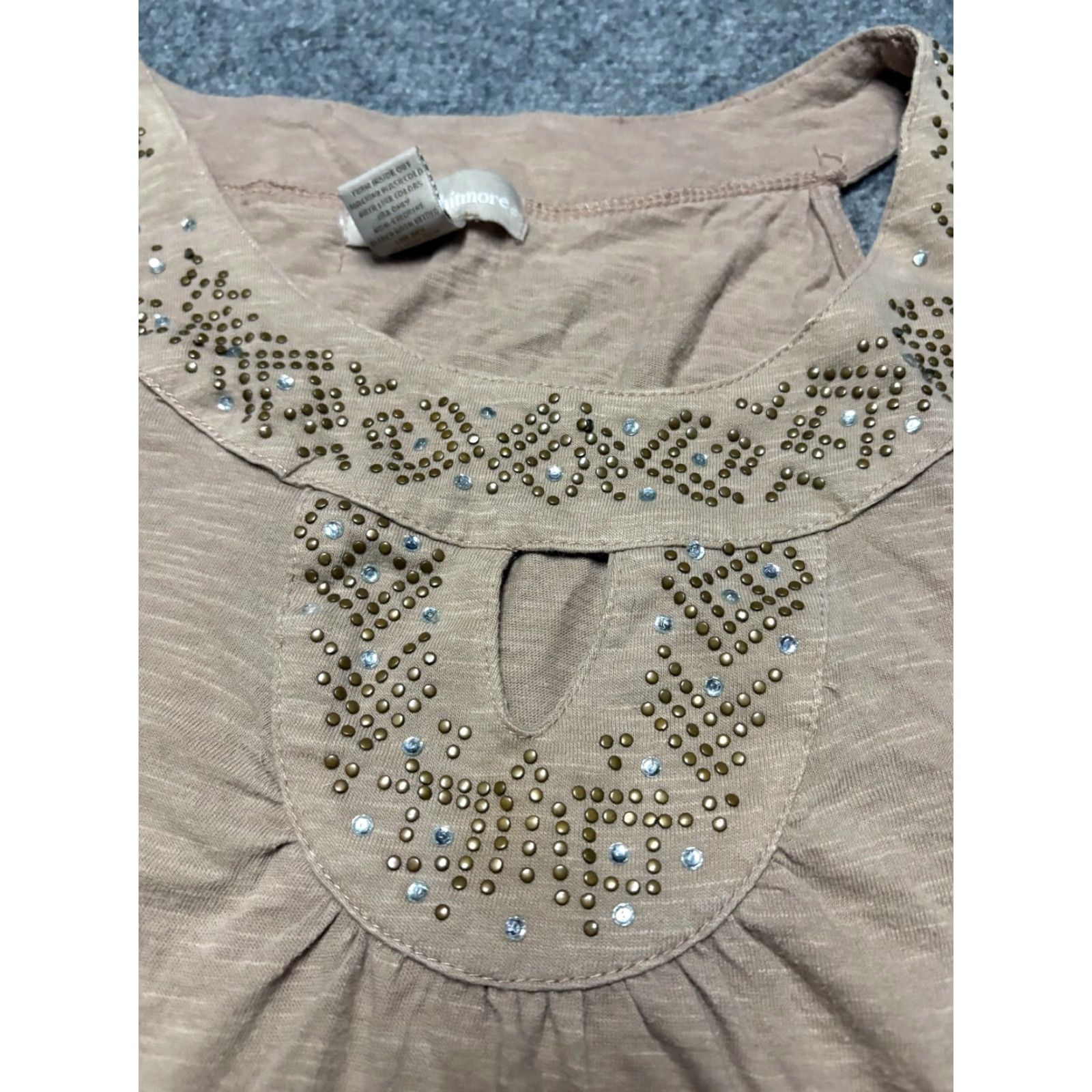 Vintage Allyson Whitmore Top Womens Medium M Brown Beaded Sleeveless Blouse Size M / US 6-8 / IT 42-44 - 2 Thumbnail