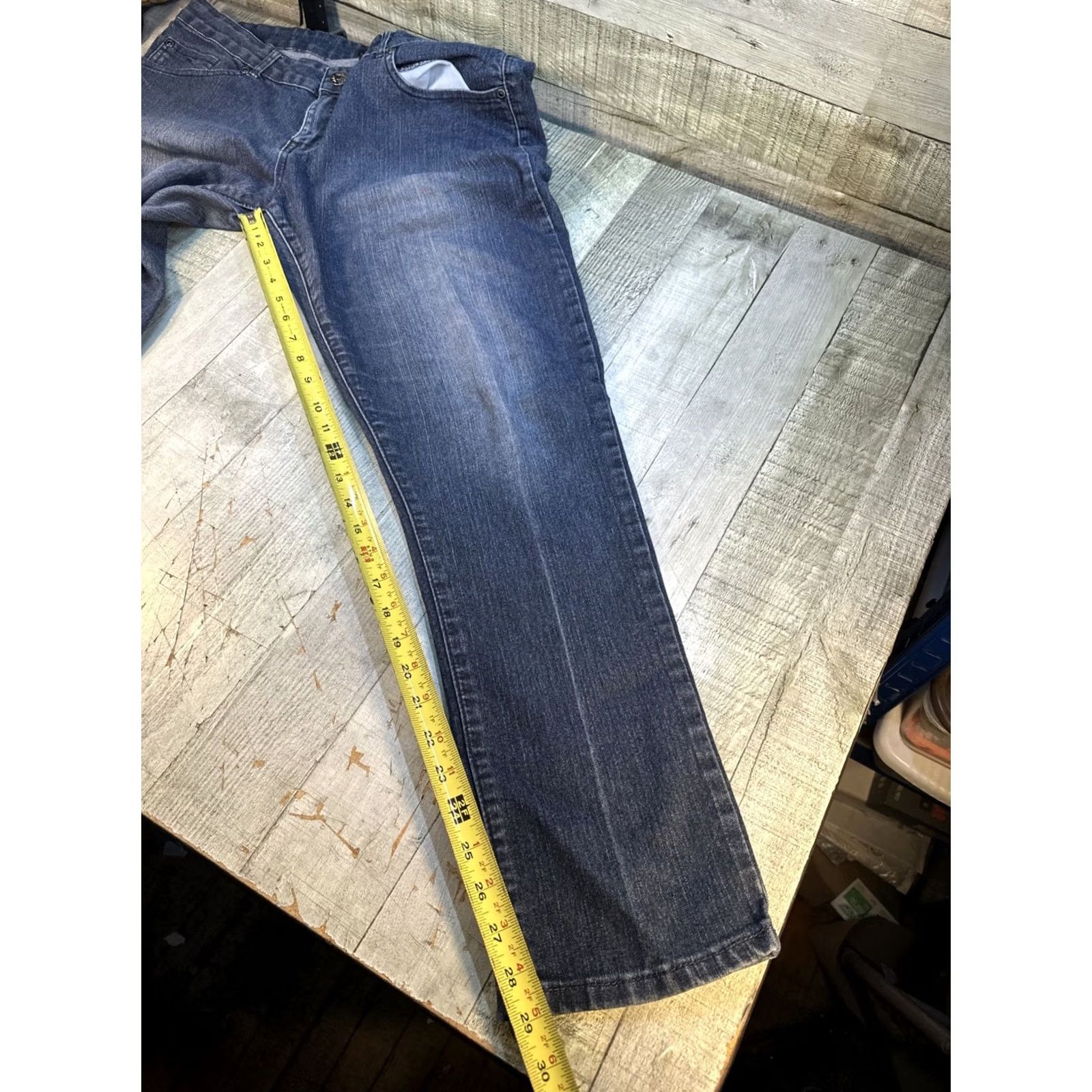 Vintage Dots Jeans Women Regular Size 16 Blue Straight 15/16 Stretchy Classy Pants Mens? Size 38" / US 16 / IT 52 - 5 Thumbnail