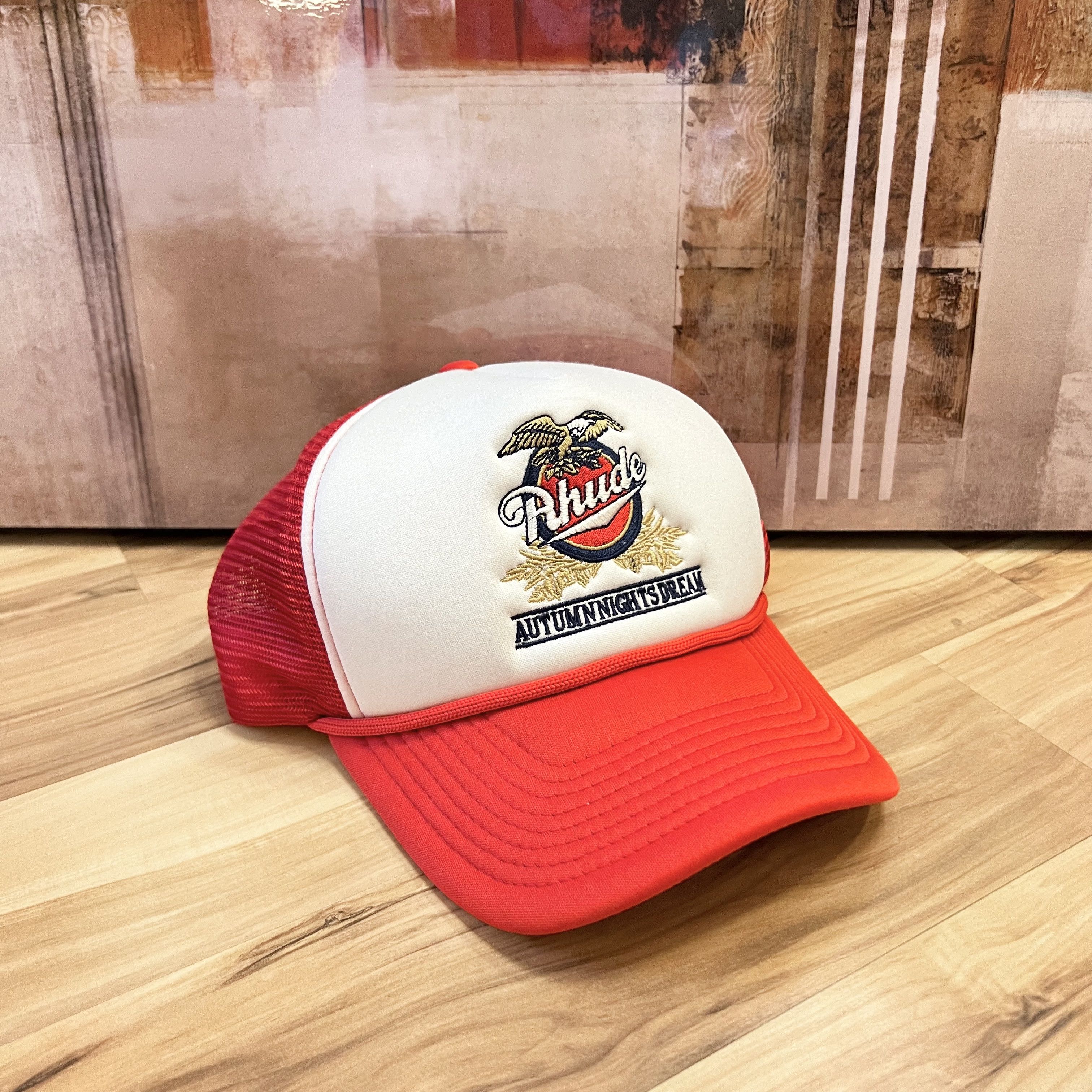 Rhude Rhude Eagle Autumn Nights Dream Mesh Trucker Snapback Hat | Grailed