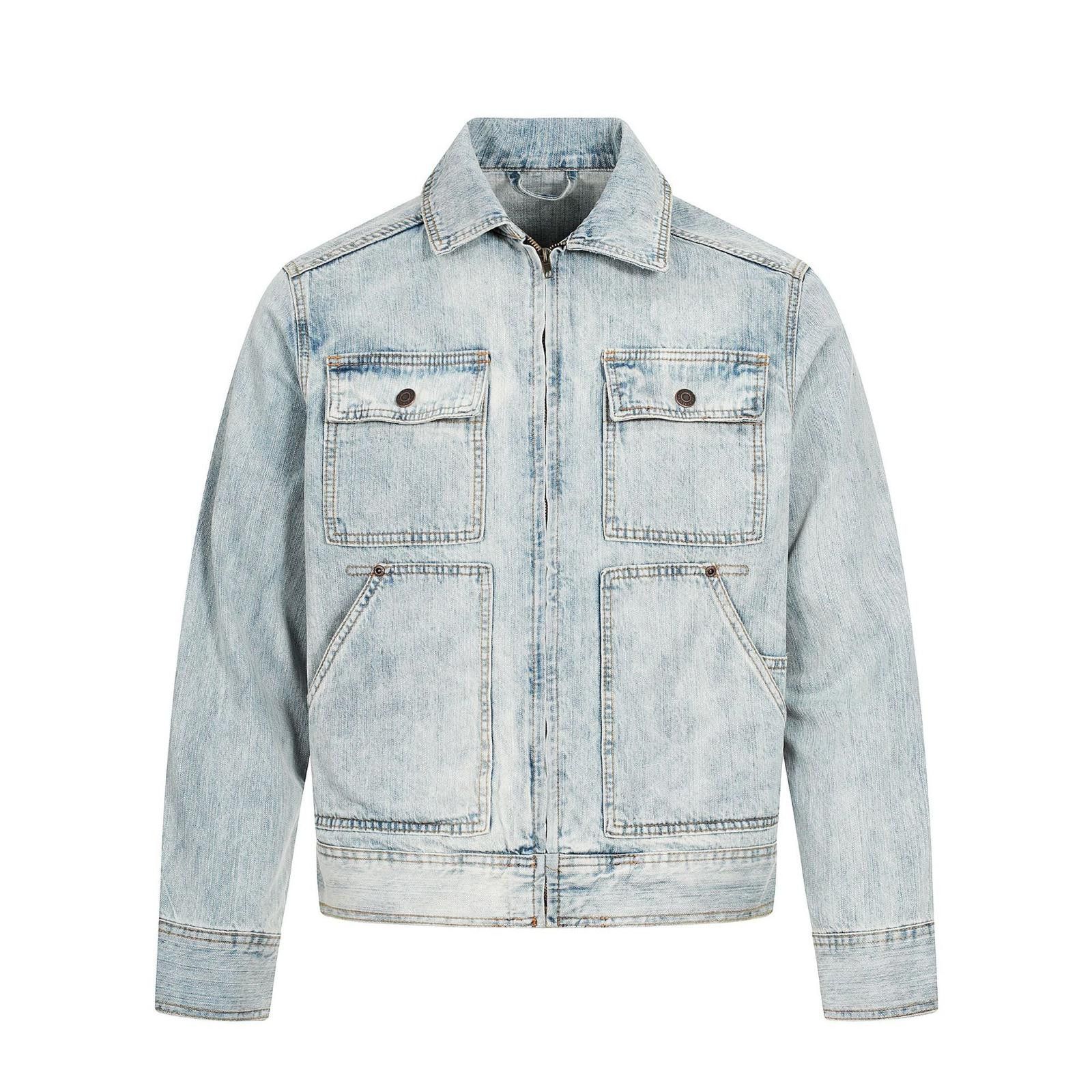 Other Multi-Pocket Washed Blue Denim Lapel Jacket | Light Wash Size US M / EU 48-50 / 2 - 3 Thumbnail