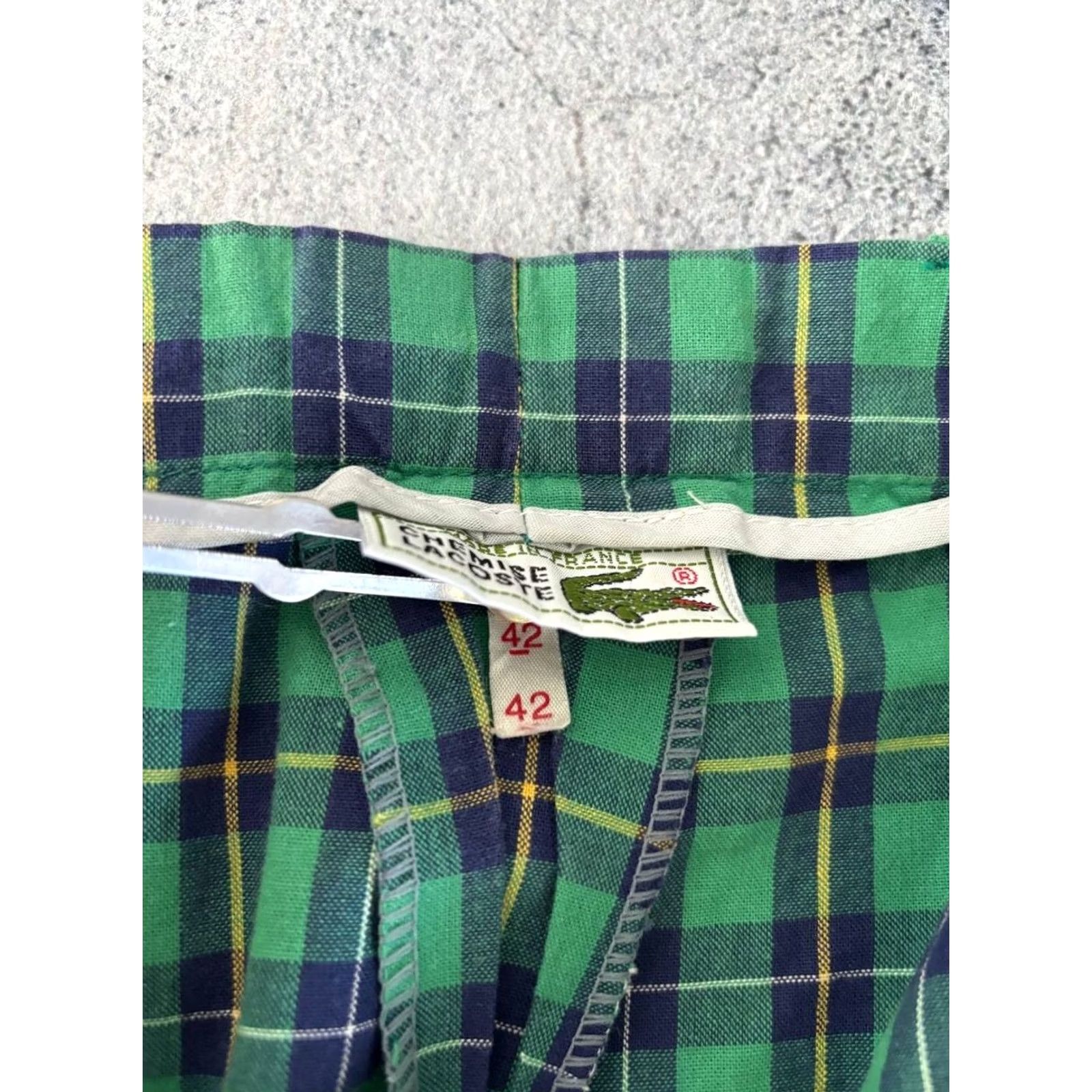Lacoste Lacoste Chemise Mens Pants Size 42 Green Plaid Cotton Stretch Straight Leg Size US 42 / EU 58 - 6 Thumbnail