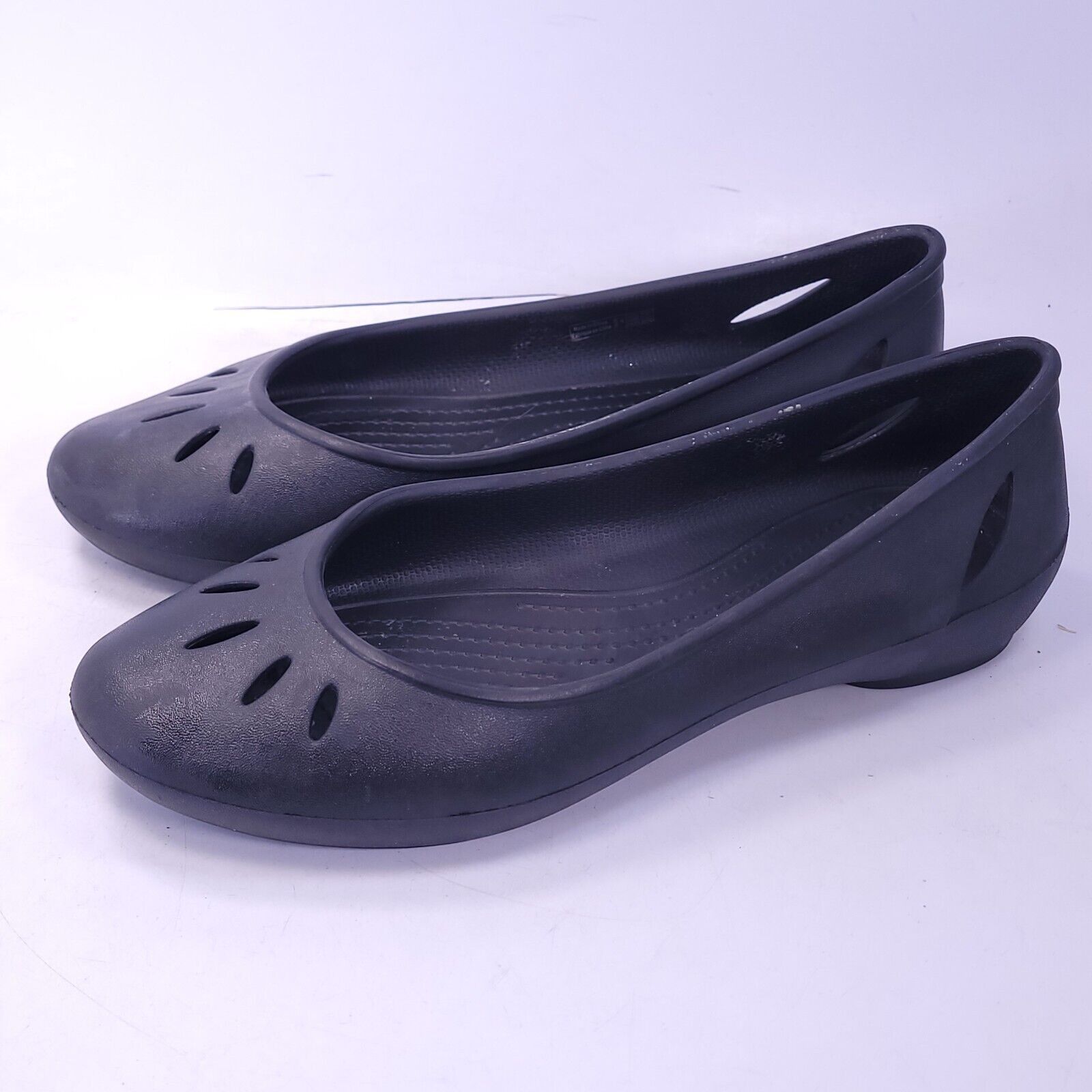 Crocs Crocs Casual Slip on Ballet Flat Womens Size 8 Black Rubber Size US 8 / IT 38 - 1 Thumbnail