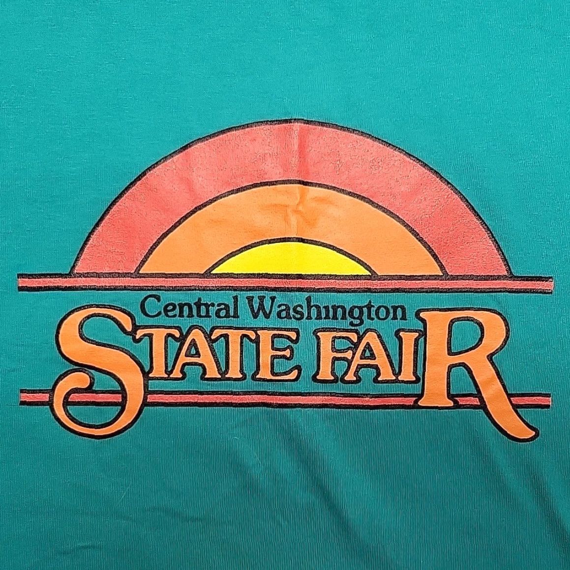 Vintage VINTAGE Central Washington State Fair Shirt Men L Green USA Made Short Sleeve Crew Neck Graphic Print 100% Cotton Polyester Size US L / EU 52-54 / 3 - 4 Thumbnail