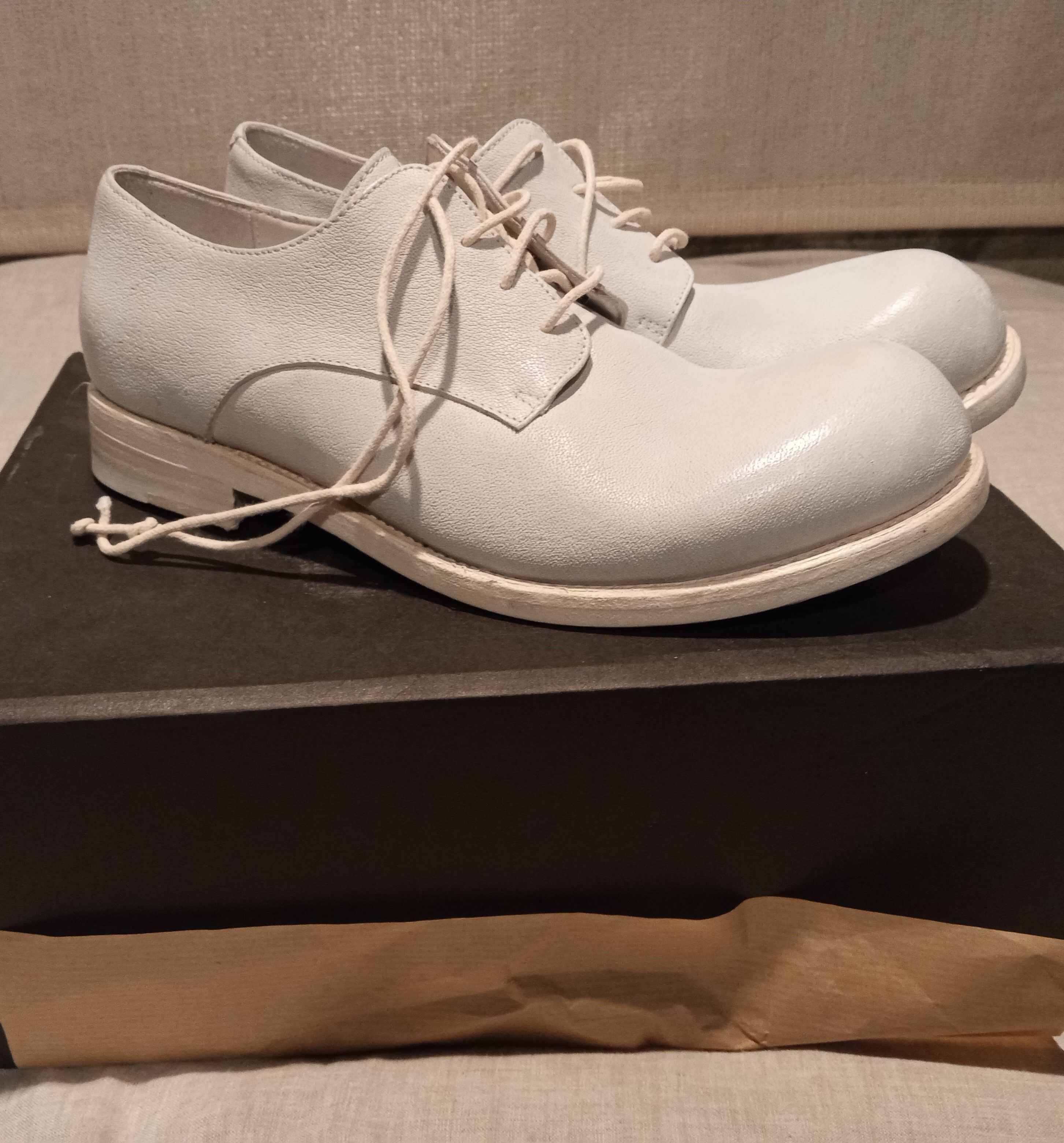image of The Last Conspiracy White Leather Derbys Shoes, Men's (Size 9)