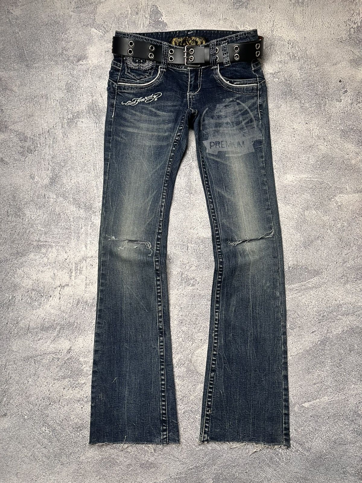 Red Pepper x Ed Hardy Flared Denim Pants