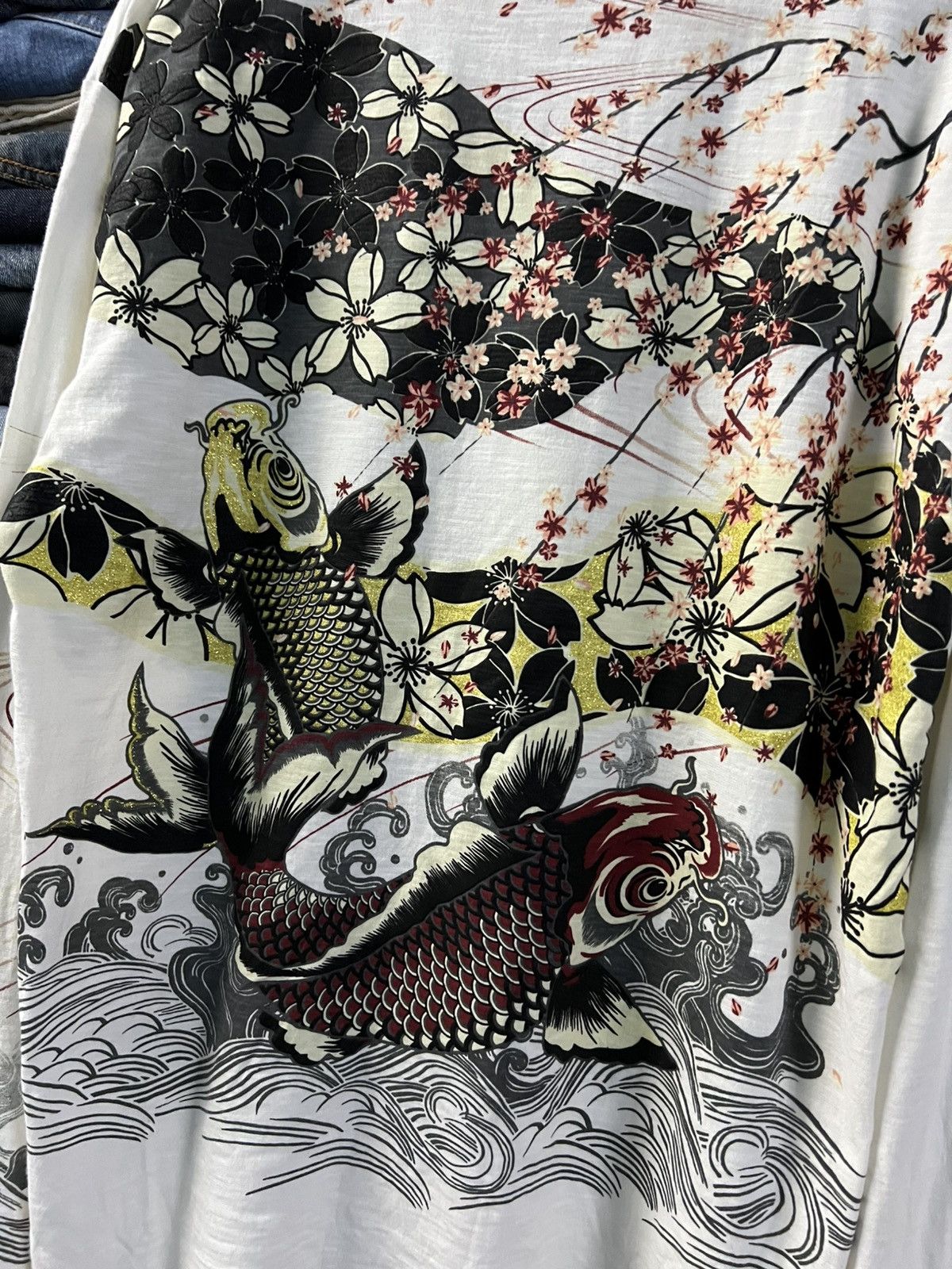 If Six Was Nine × Japanese Brand VINTAGE SUKAJAN KOI FISH LONG SLEEVE Size US M / EU 48-50 / 2 - 8 Thumbnail
