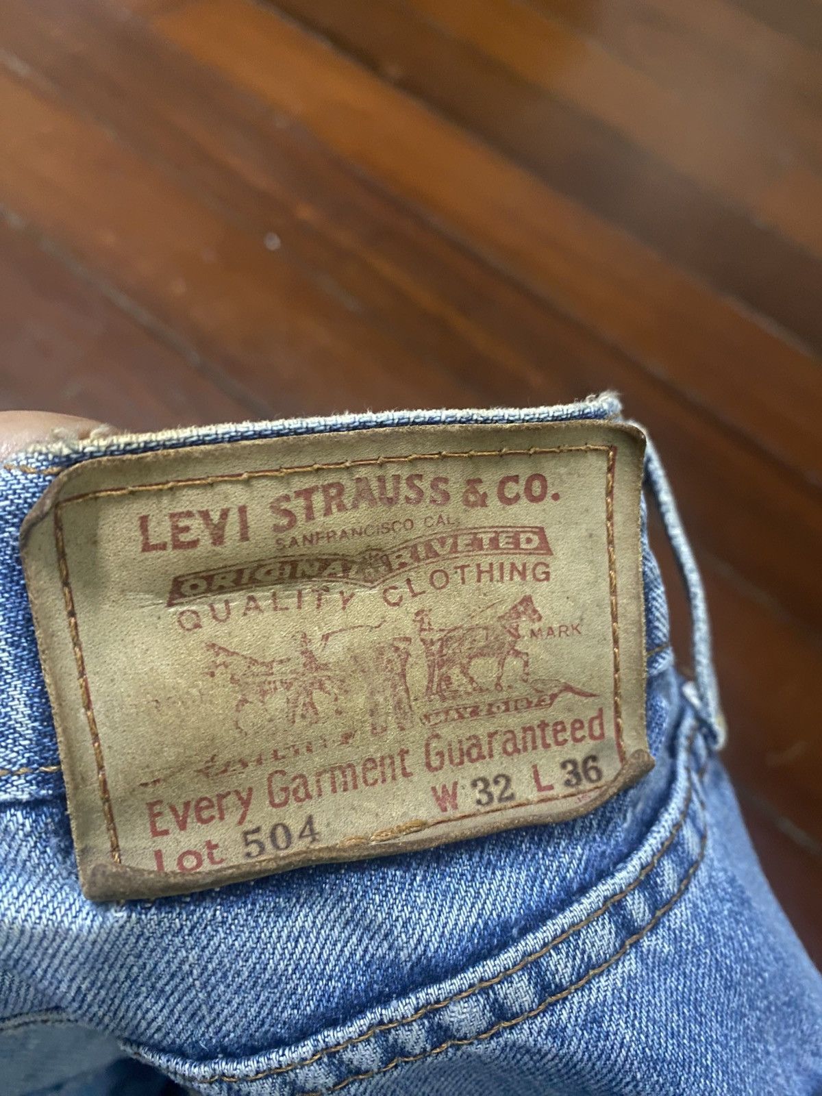 Levi's Vintage y2k Levis 504 Selvedge Distressed baggy wide Denim Size US 32 / EU 48 - 20 Thumbnail